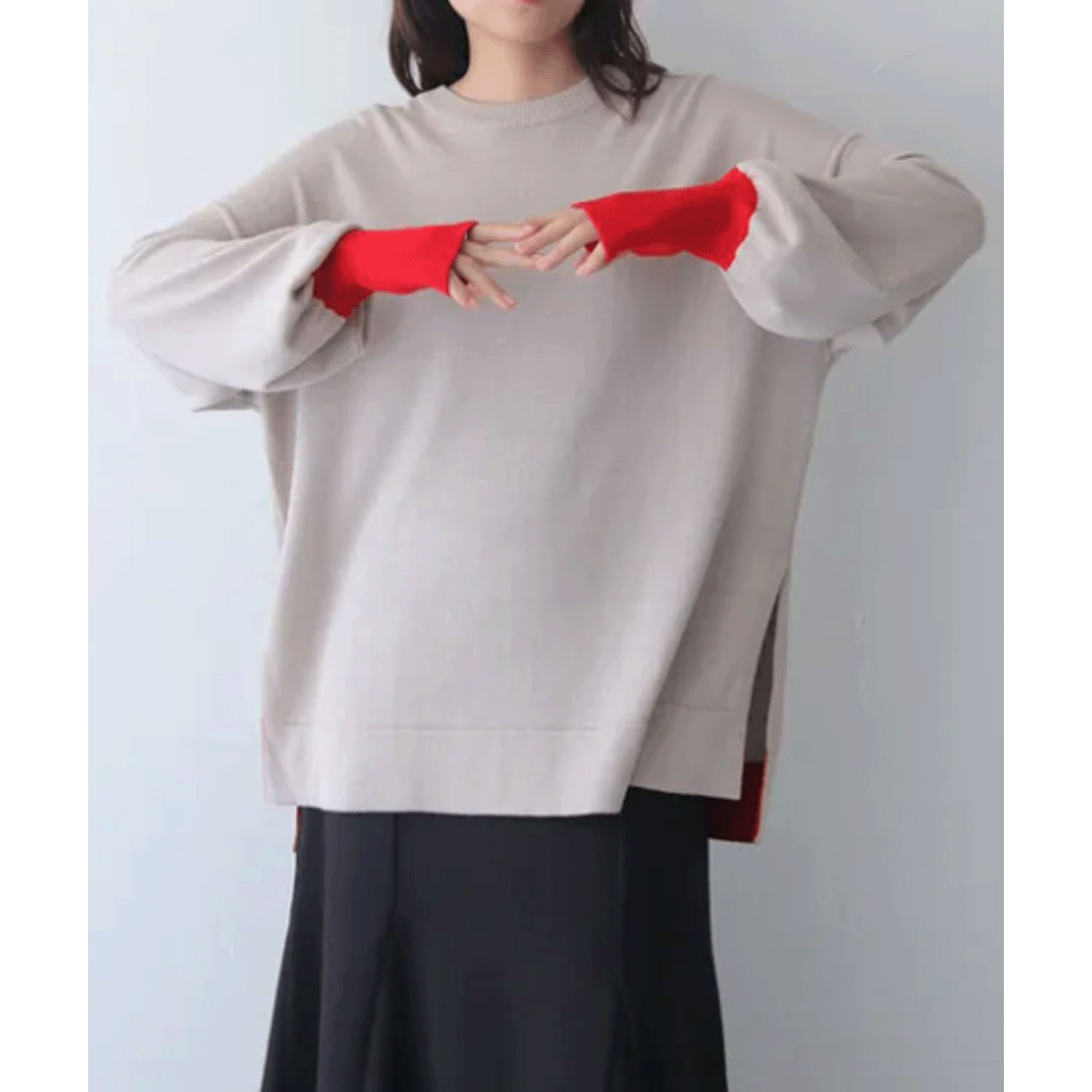 【Insta Live】vingtrois 配色ニットプルオーバー - 画像3