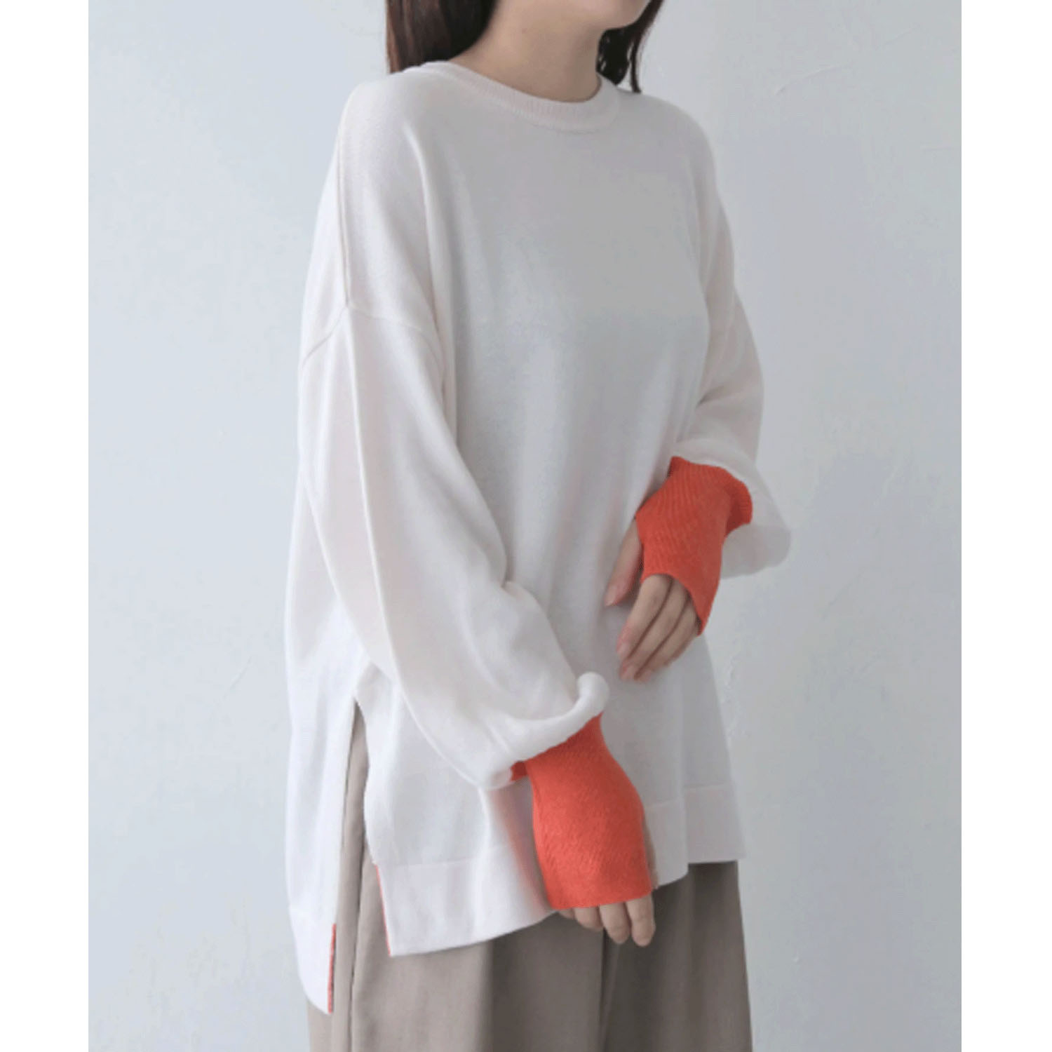 【Insta Live】vingtrois 配色ニットプルオーバー - 画像9