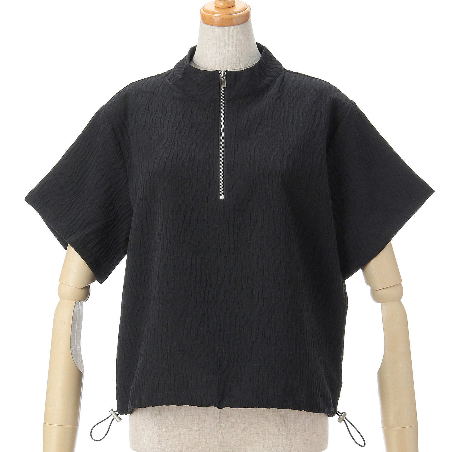 Vingtrois ウェーブ柄ハーフジッププルオーバー - 画像2