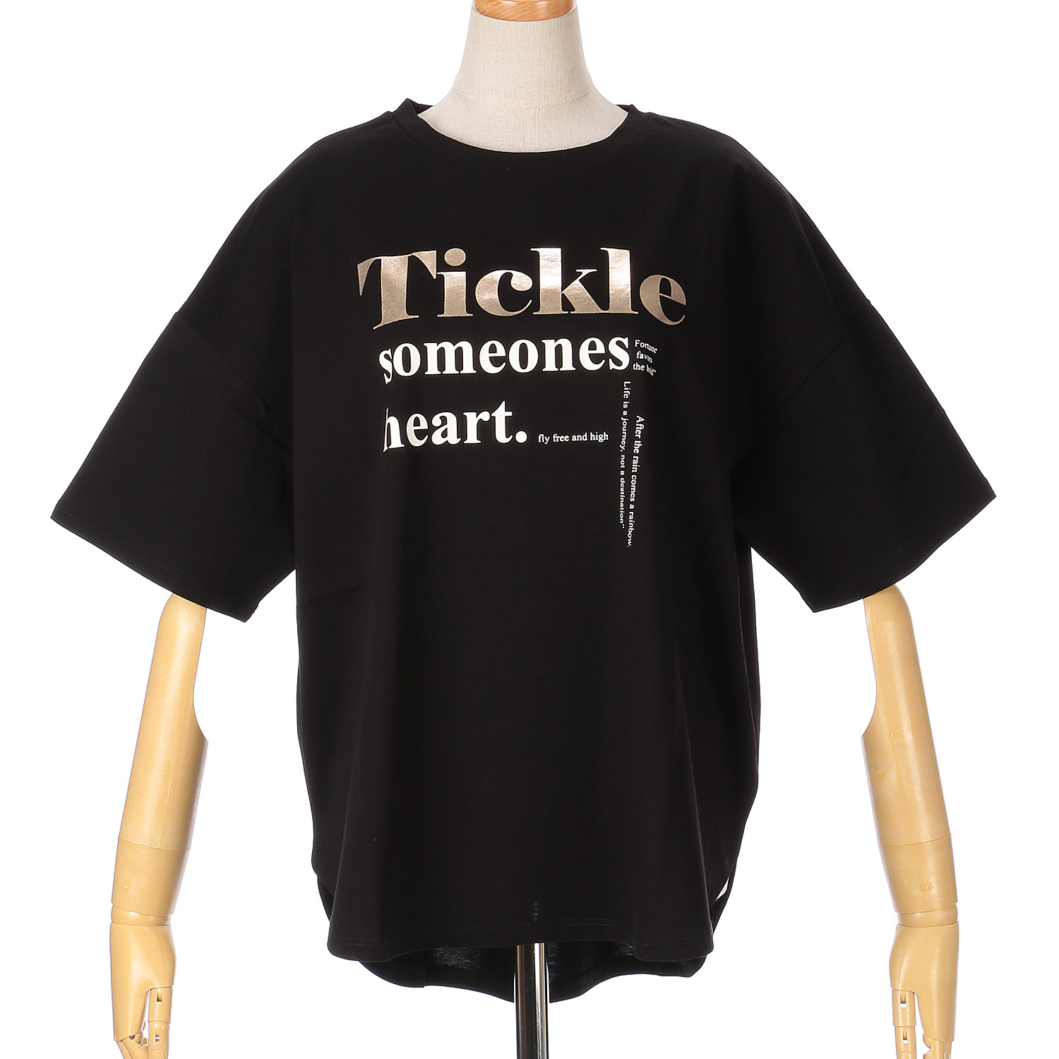 Vingtrois ドライタッチコットン箔ロゴTシャツ - 画像4