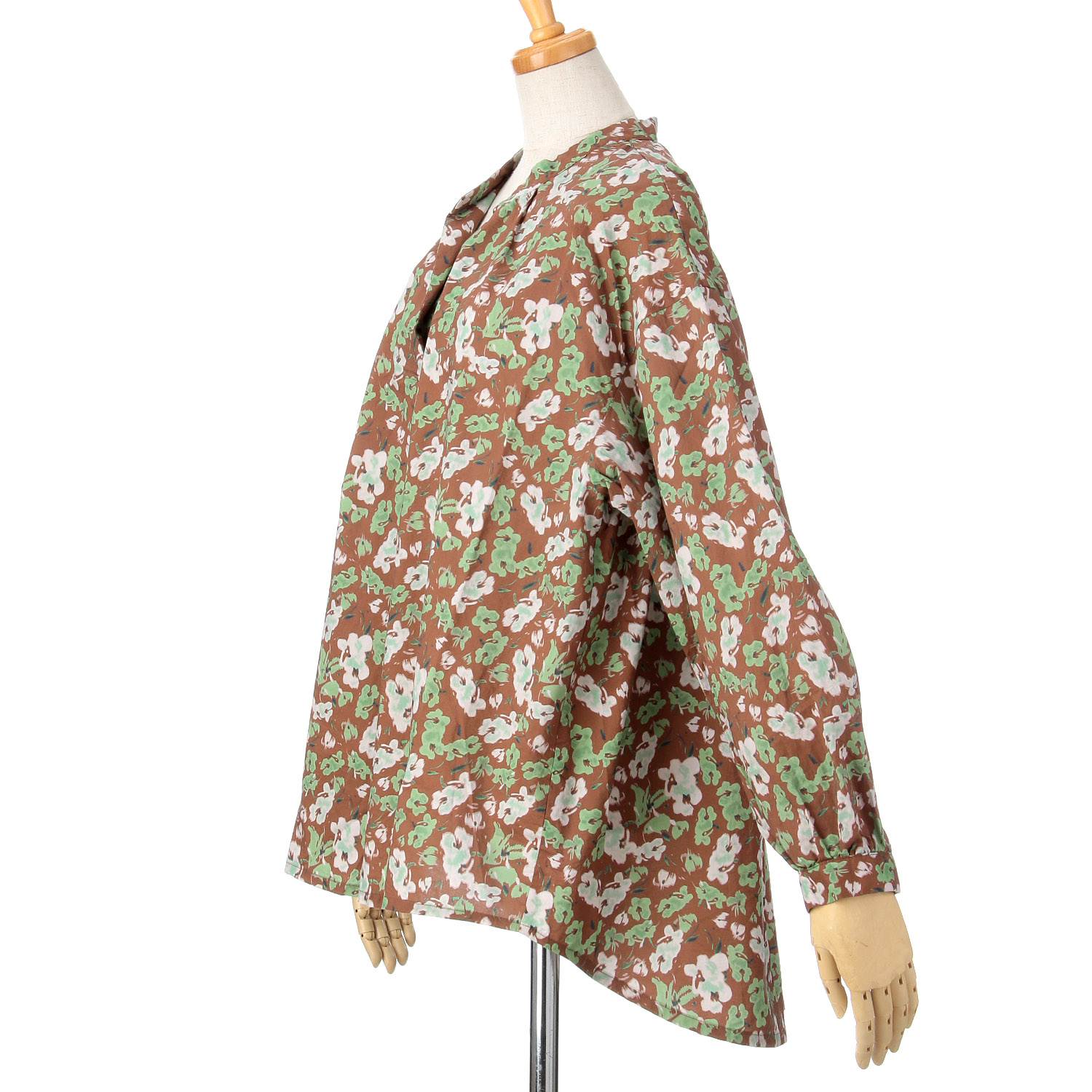 ザンパフラワープリントギャザーブラウス - 画像2