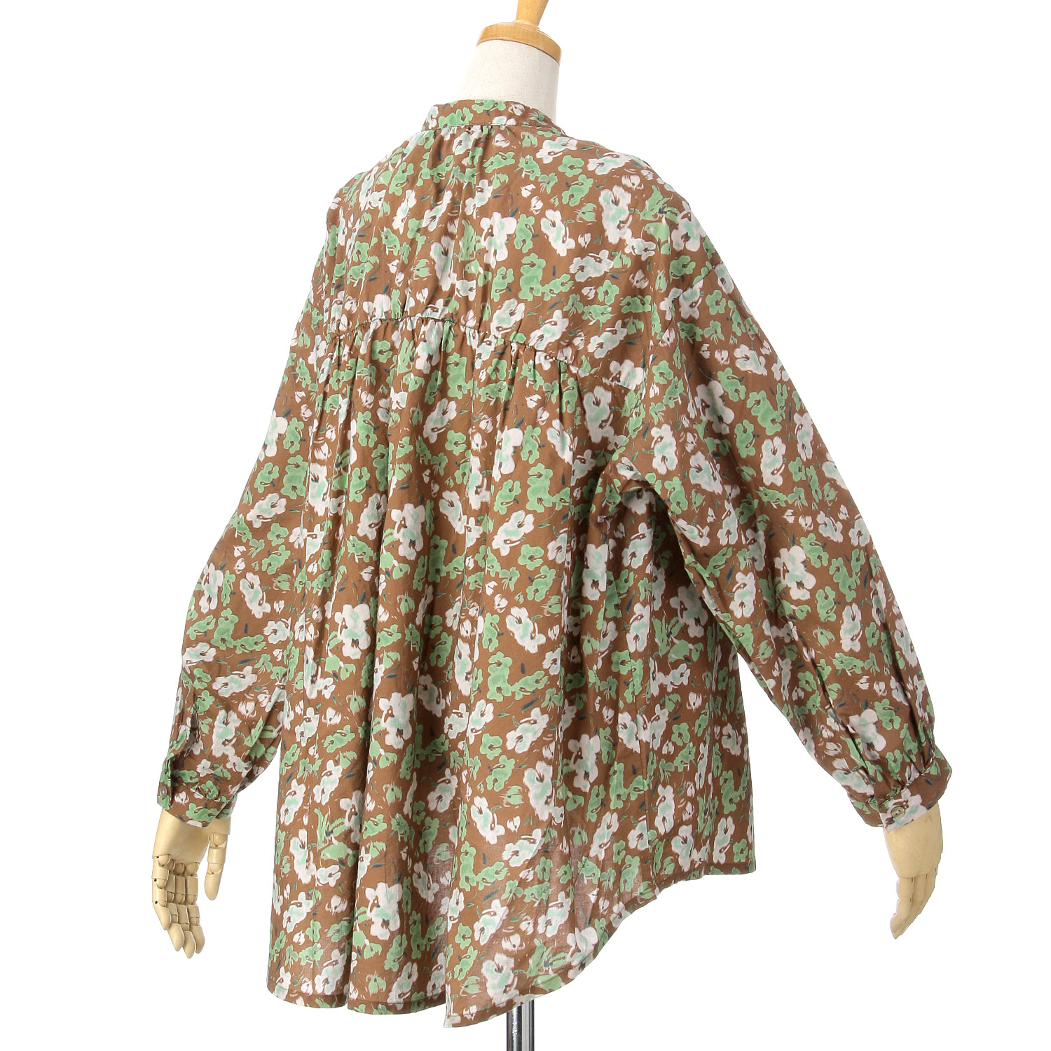 ザンパフラワープリントギャザーブラウス - 画像3