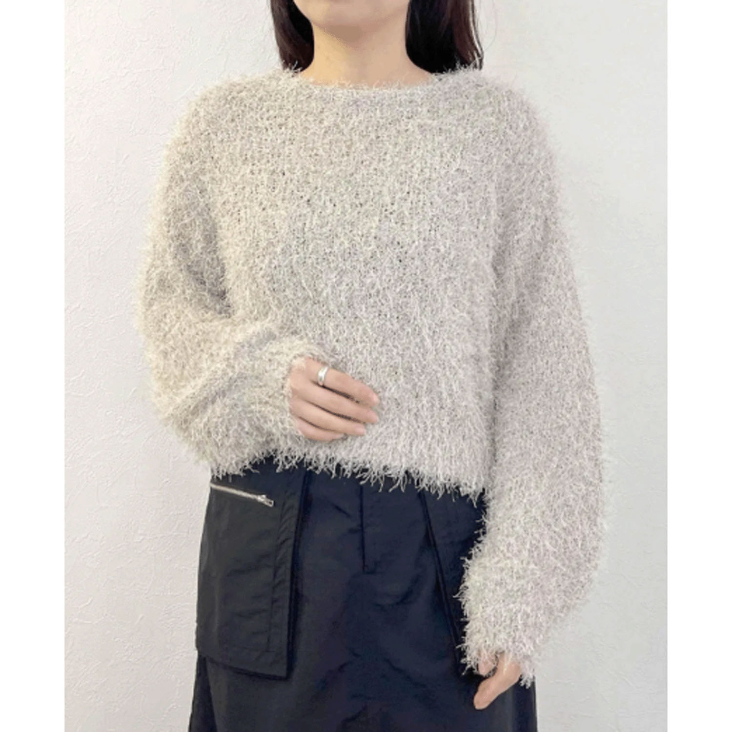 【Inst Live】vingtrois ラメフリンジプルオーバー - 画像1