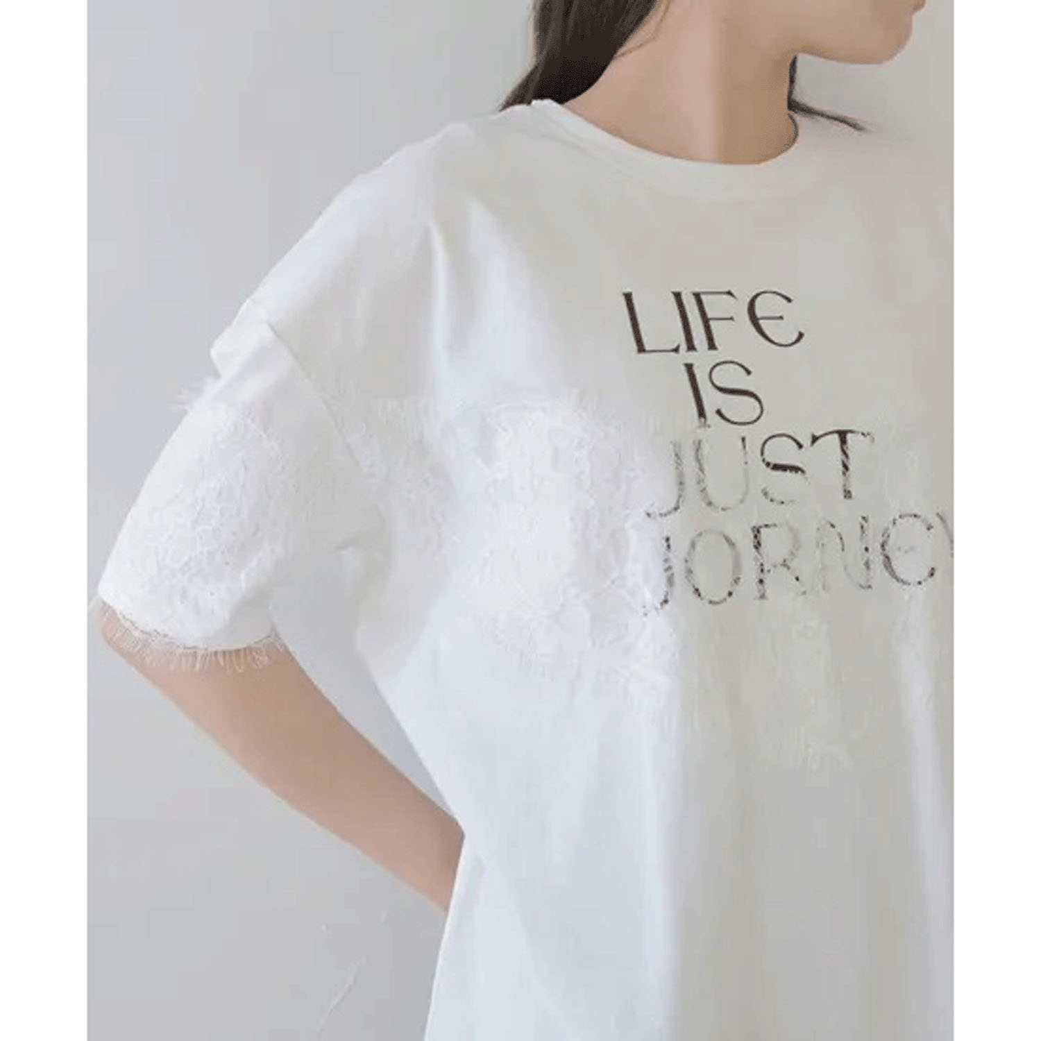 【Insta Live】Vingtrois レース×ロゴTシャツ - 画像5