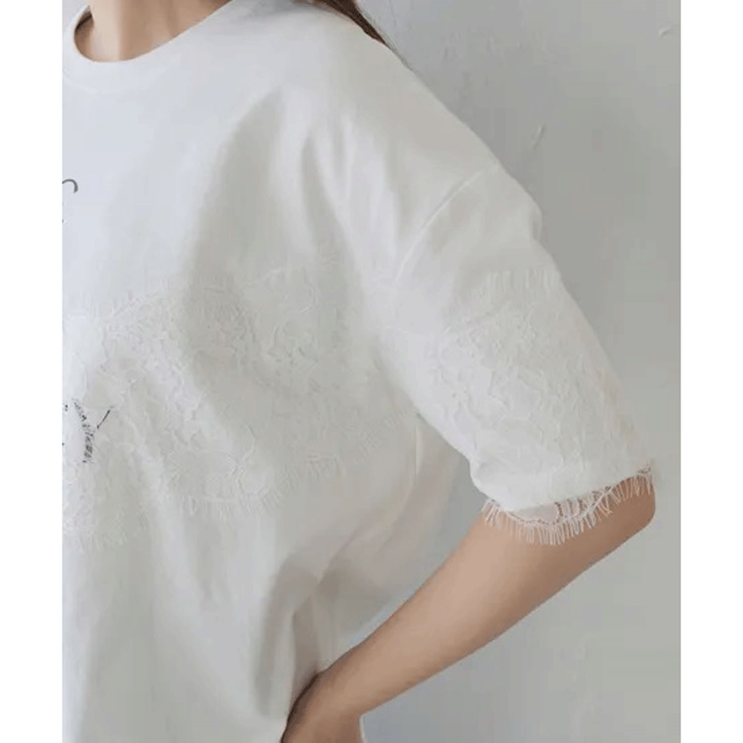 【Insta Live】Vingtrois レース×ロゴTシャツ - 画像6