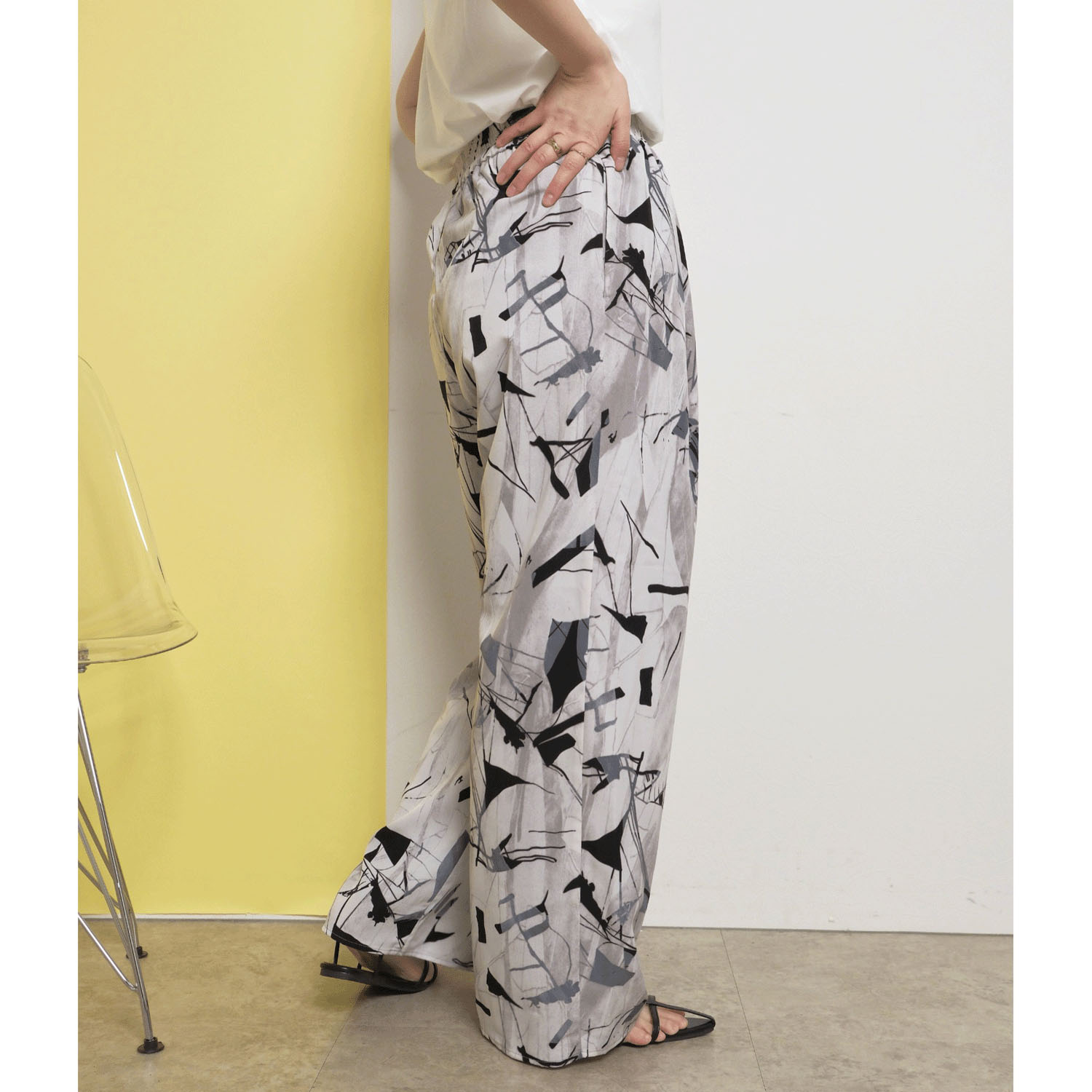 【Insta Live】Palm Riche ジオメトリック柄リラックスパンツ - 画像16