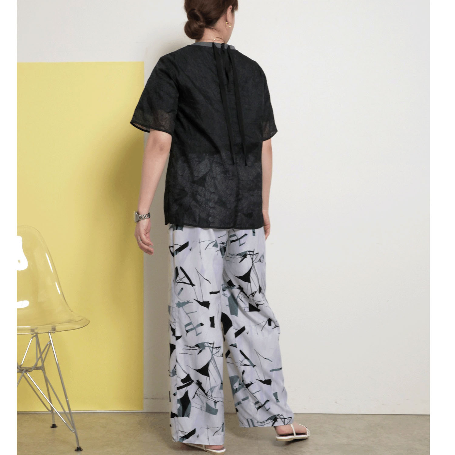 【Insta Live】Palm Riche ジオメトリック柄リラックスパンツ - 画像4