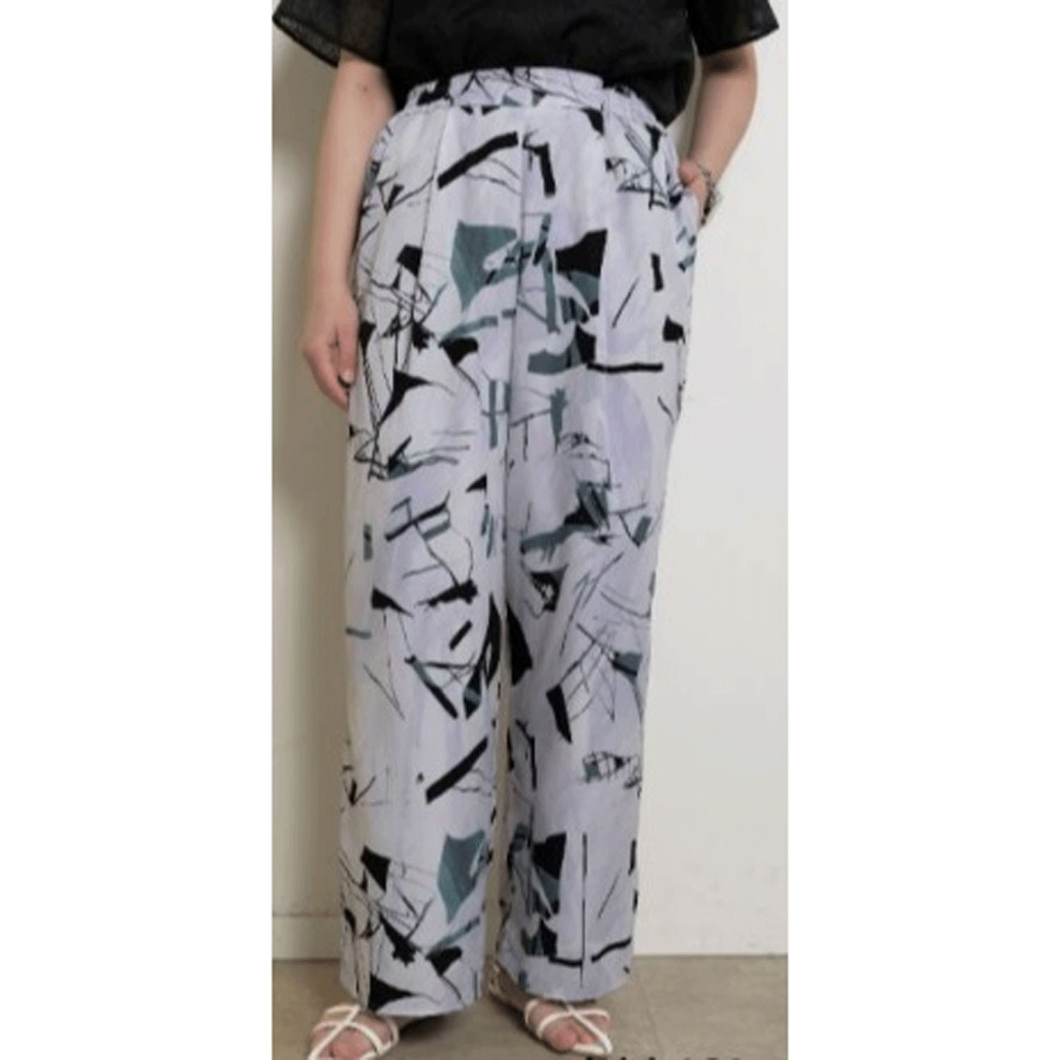 【Insta Live】Palm Riche ジオメトリック柄リラックスパンツ - 画像8