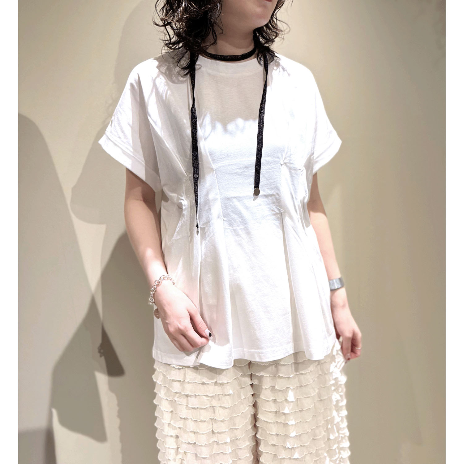 【Insta Live動画あり】Vingtrois  ドライタッチコットンタックT