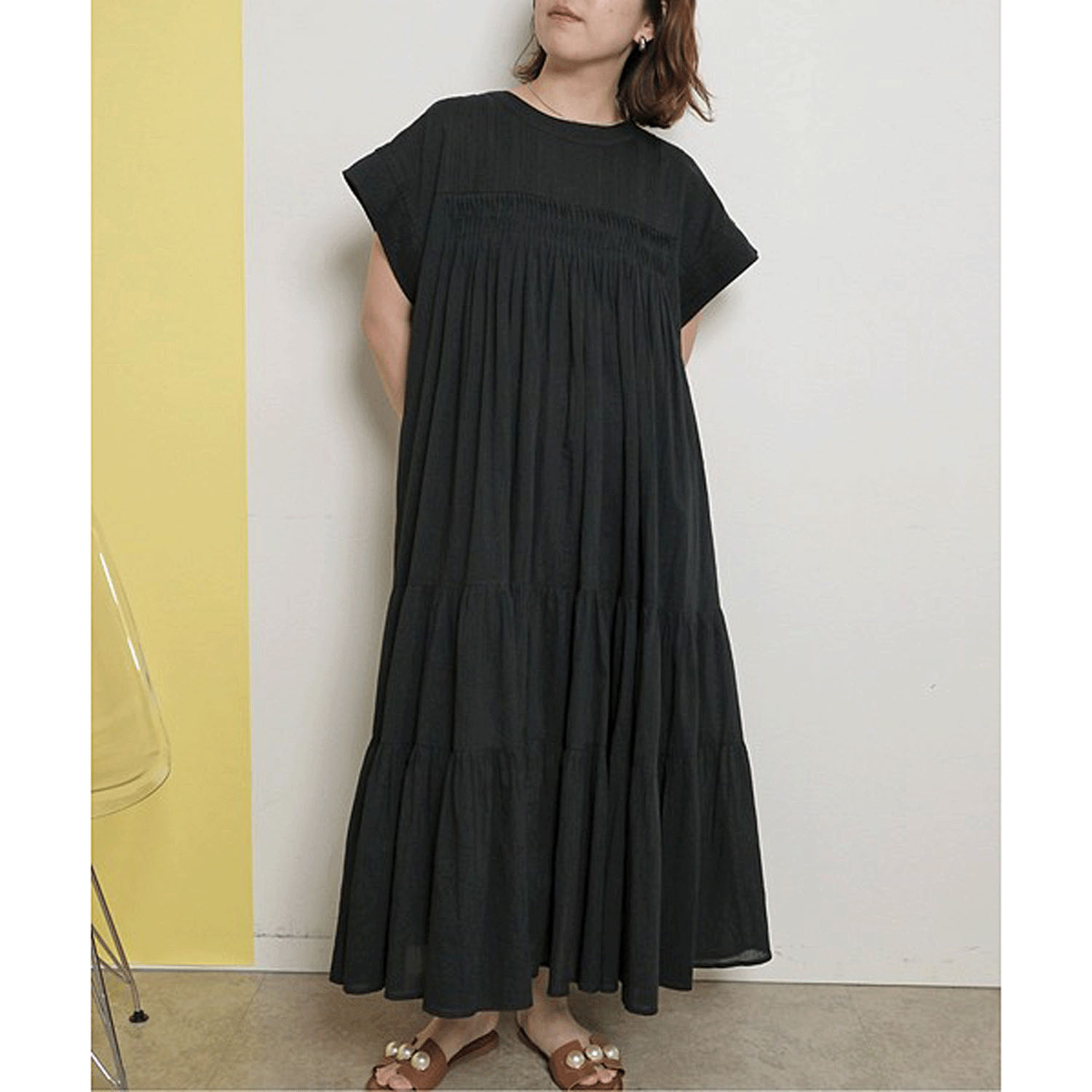 【Insta Live】Palm Riche インド綿 前後2WAYピンタックワンピース - 画像13