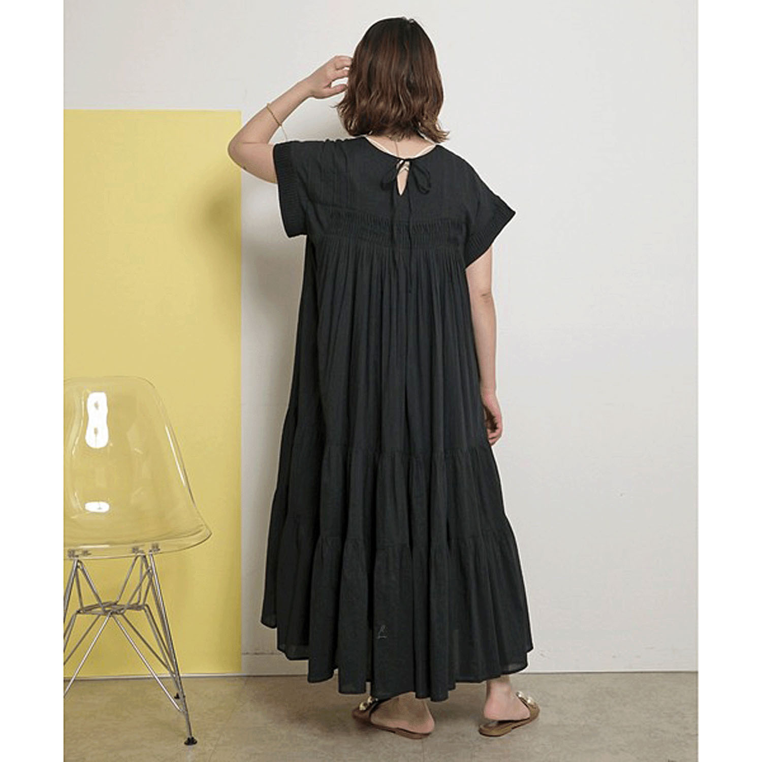 【Insta Live】Palm Riche インド綿 前後2WAYピンタックワンピース - 画像15