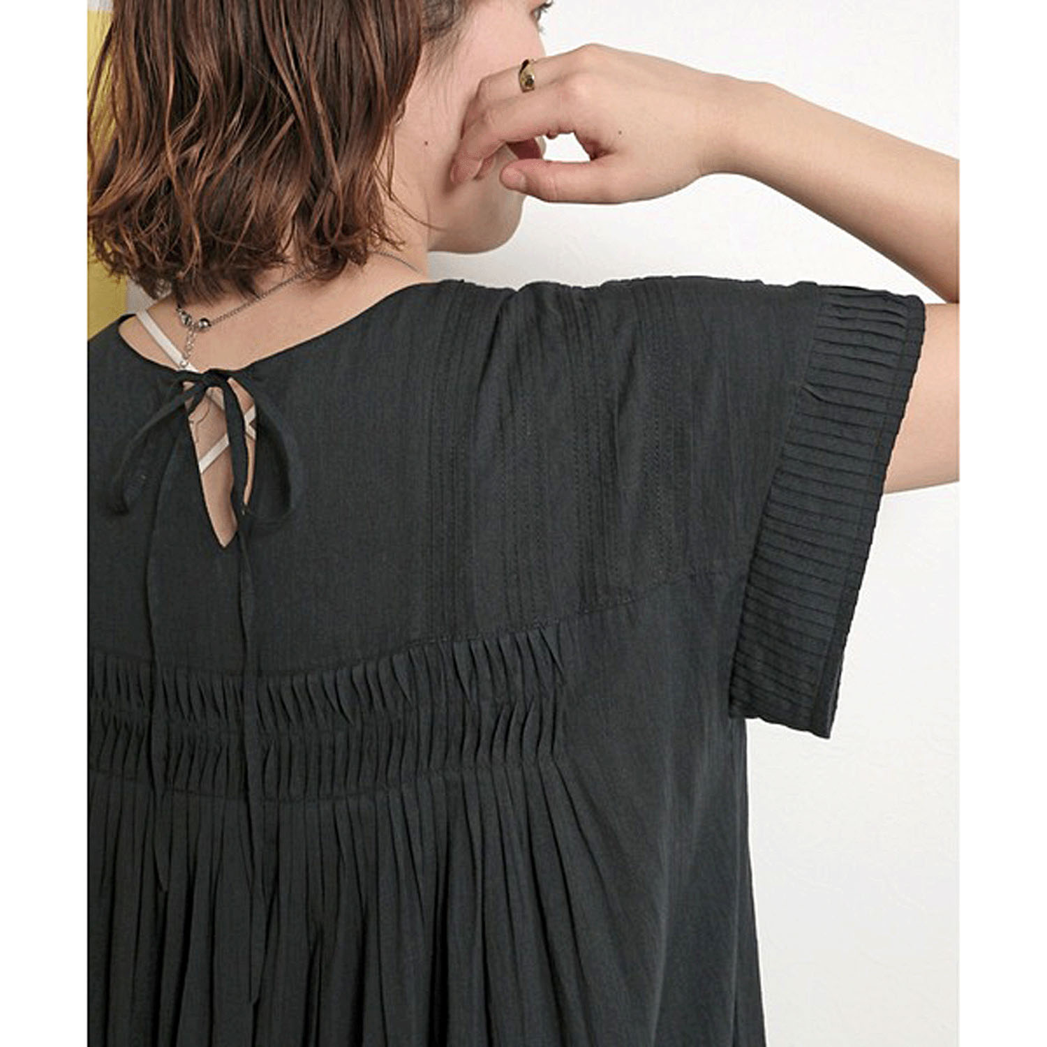 【Insta Live】Palm Riche インド綿 前後2WAYピンタックワンピース - 画像17