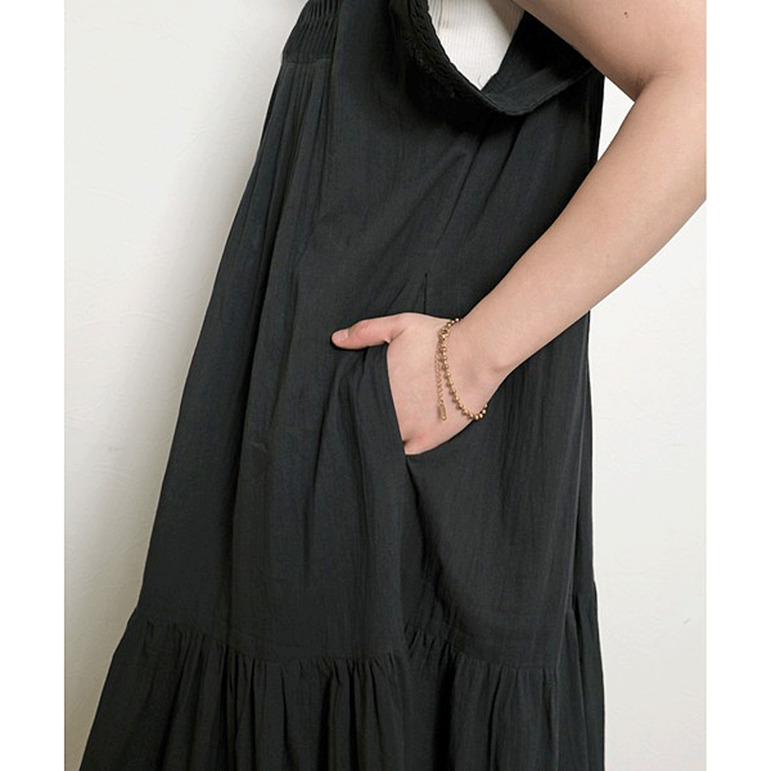 【Insta Live】Palm Riche インド綿 前後2WAYピンタックワンピース - 画像19