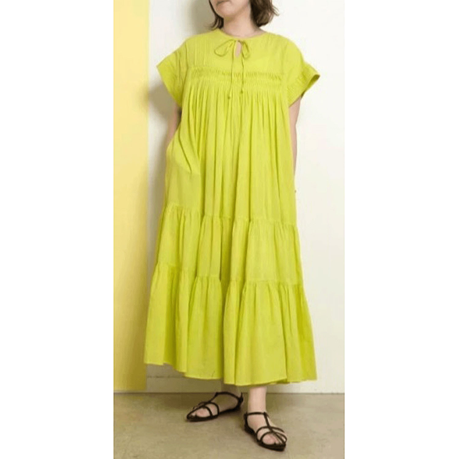 【Insta Live】Palm Riche インド綿 前後2WAYピンタックワンピース - 画像31