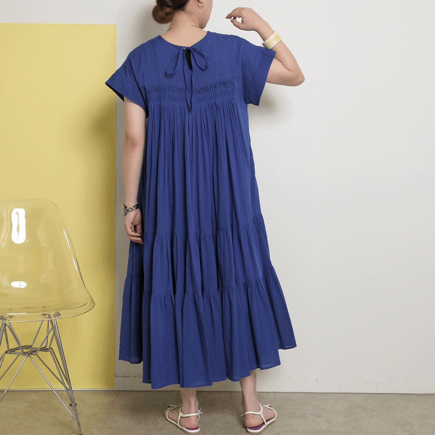 【Insta Live】Palm Riche インド綿 前後2WAYピンタックワンピース - 画像37