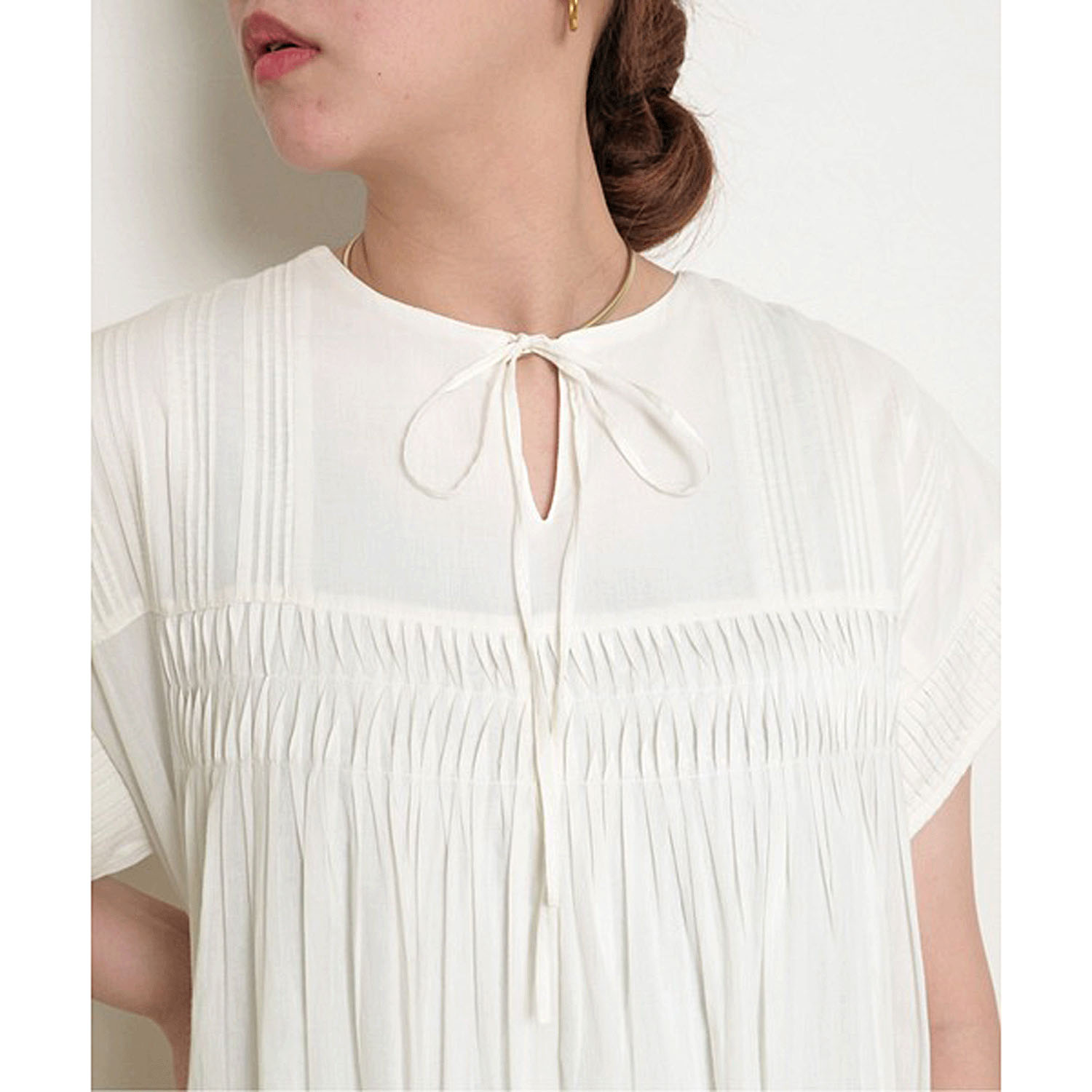 【Insta Live】Palm Riche インド綿 前後2WAYピンタックワンピース - 画像6