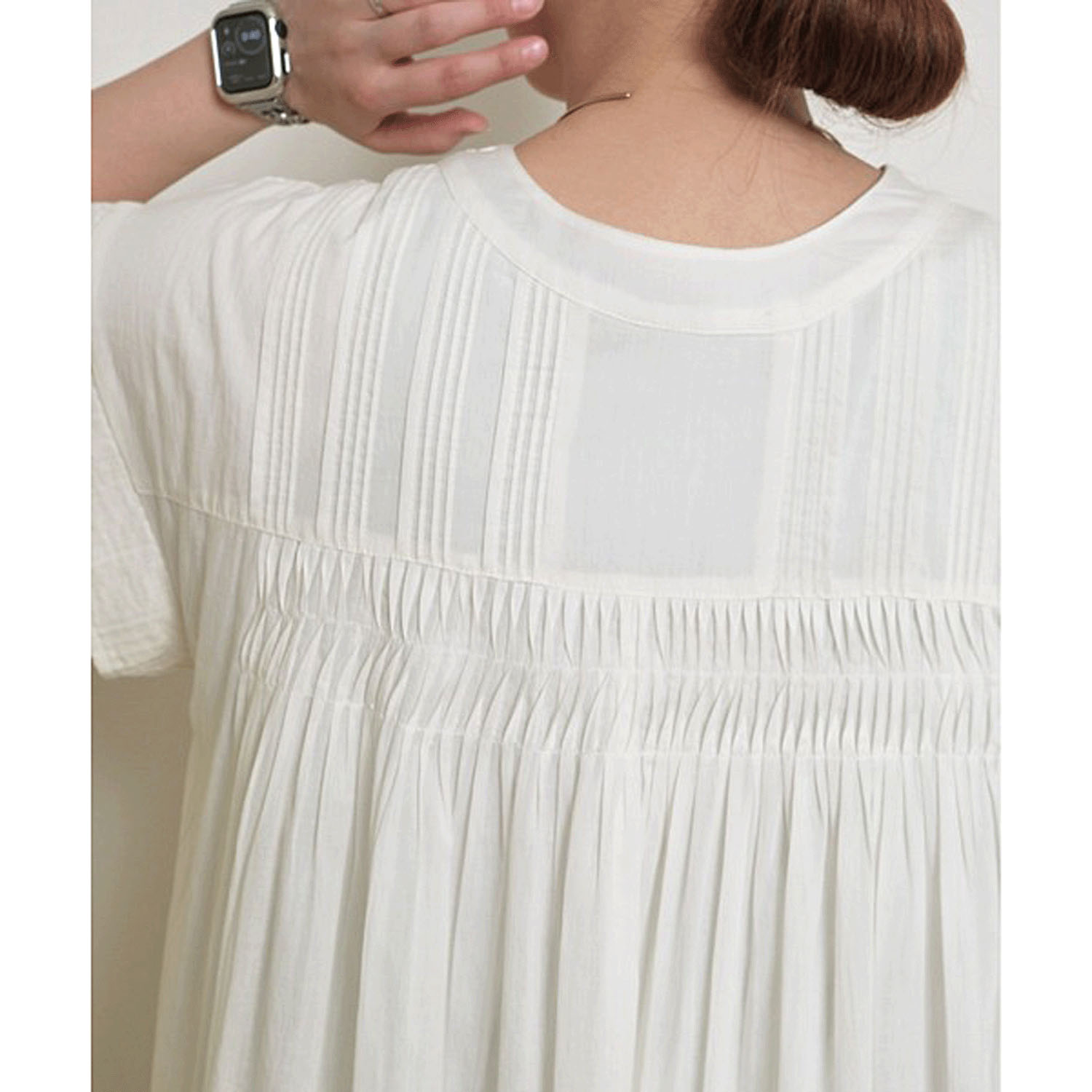 【Insta Live】Palm Riche インド綿 前後2WAYピンタックワンピース - 画像7