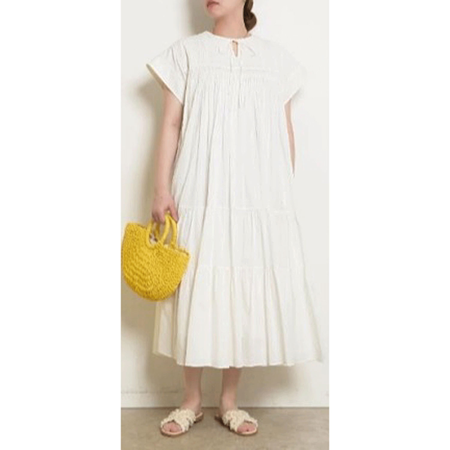 【Insta Live】Palm Riche インド綿 前後2WAYピンタックワンピース - 画像10