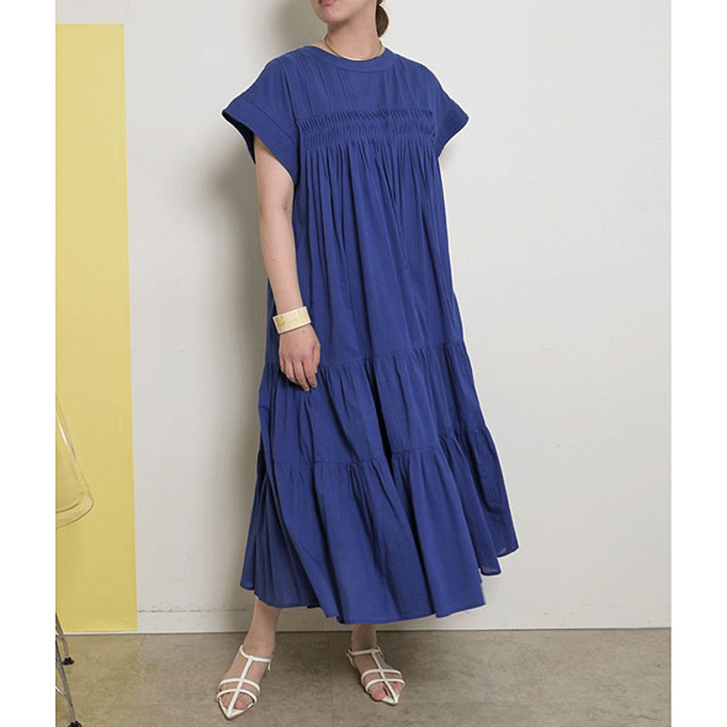 【Insta Live】Palm Riche インド綿 前後2WAYピンタックワンピース