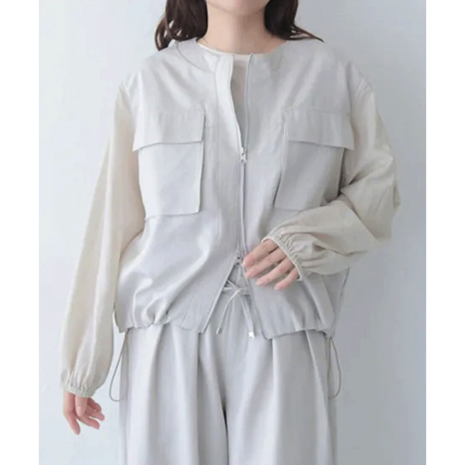 vingtrois リネンタッチブルゾン - 画像3