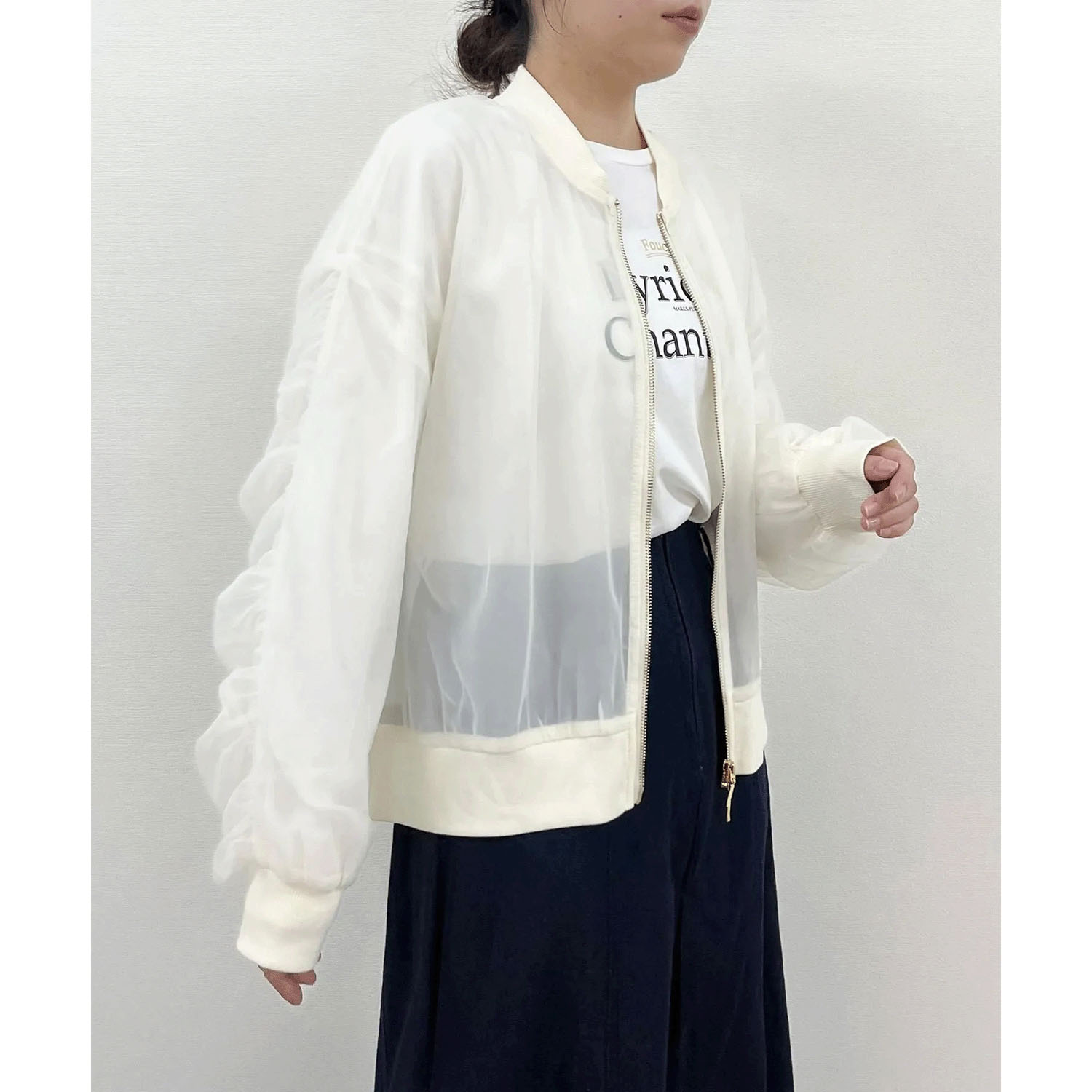 vingtrois  ソフトチュールブルゾン