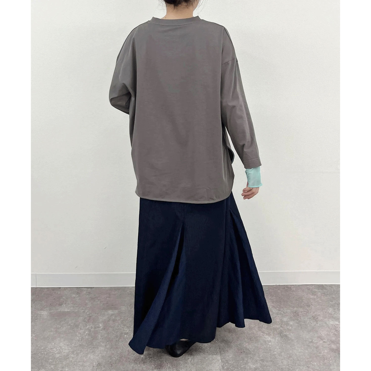 vingtrois 袖口シアー切替無地ロンT - 画像15