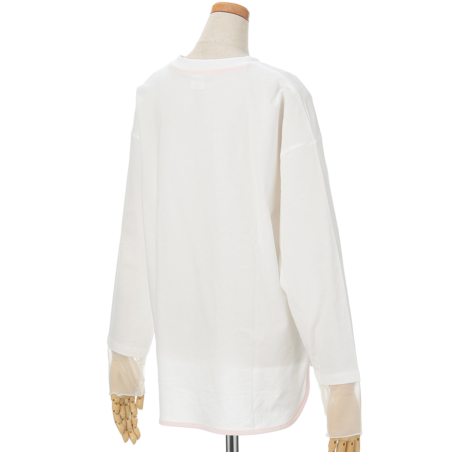 vingtrois 袖口シアー切替無地ロンT - 画像20