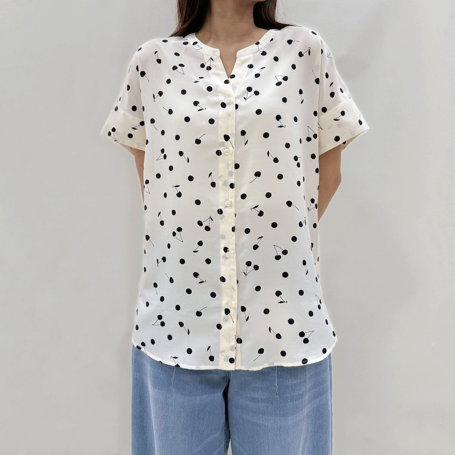 innowave さくらんぼドットプリントブラウス - 画像4