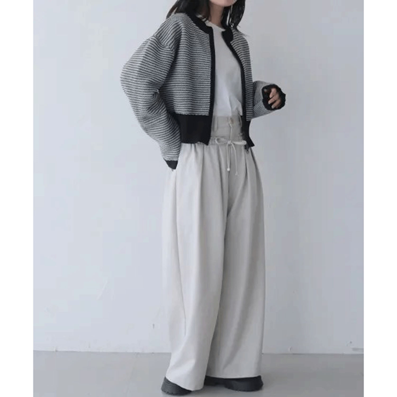 vingtrois ボーダーニットカーデ - 画像12