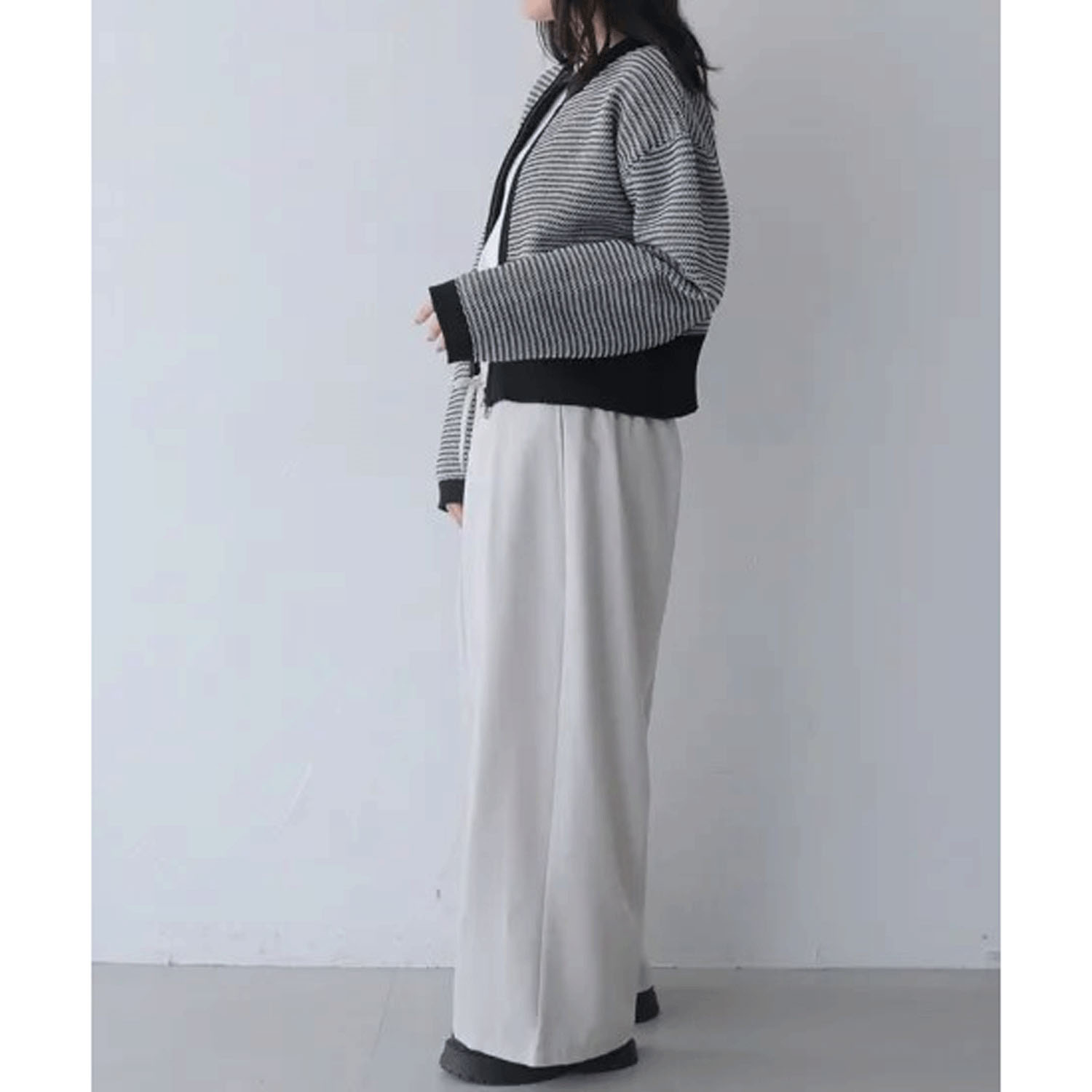 vingtrois ボーダーニットカーデ - 画像13