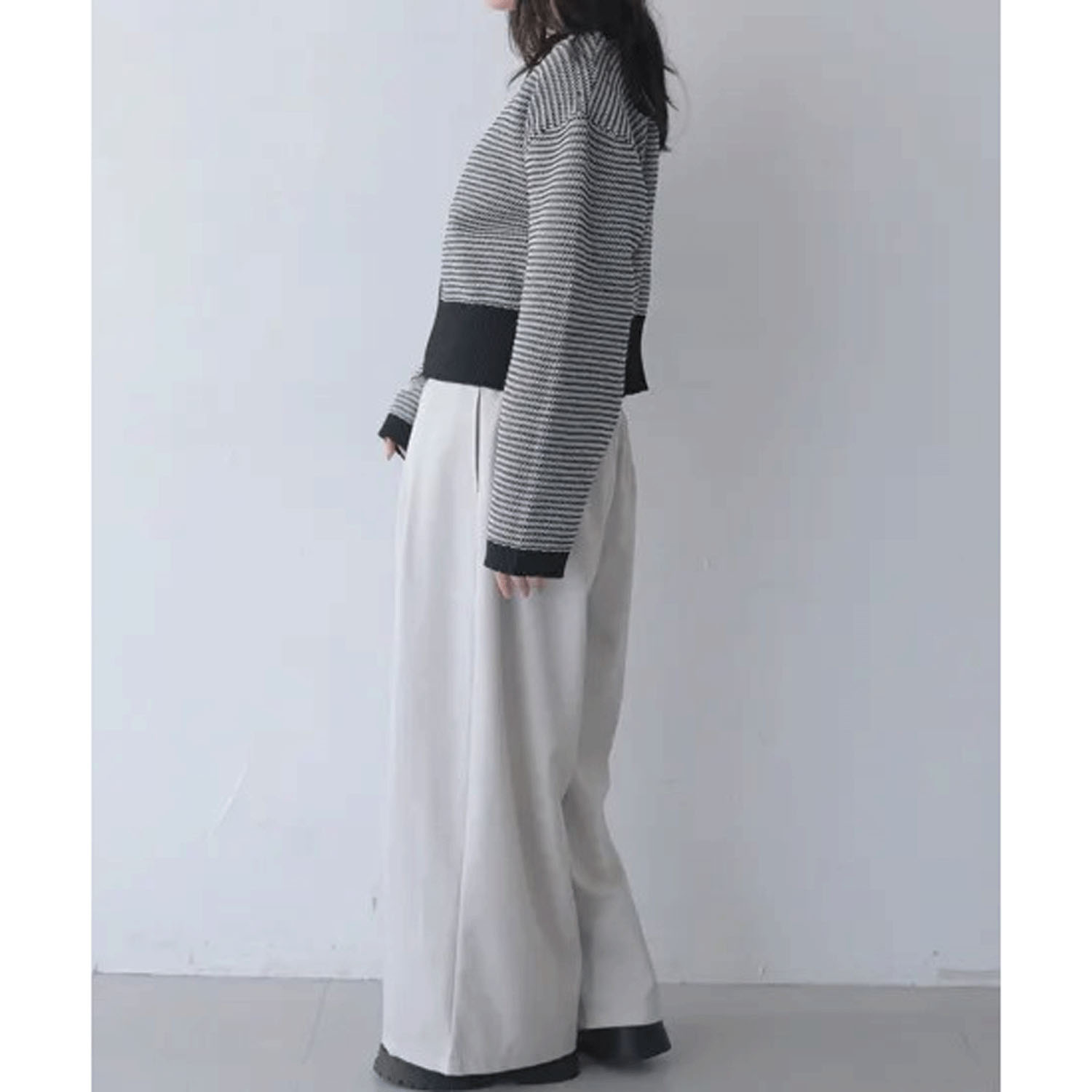 vingtrois ボーダーニットカーデ - 画像8