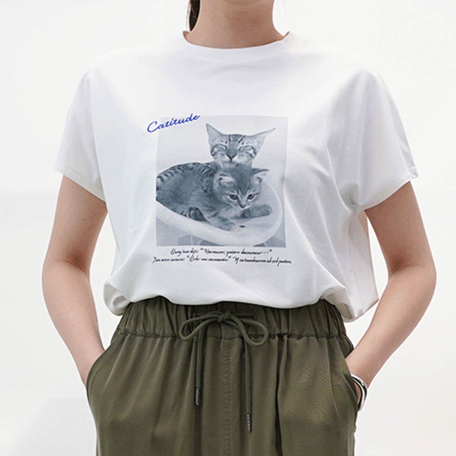 【Insta Live】33℃ TWОキャッツフォトフレンチスリーブプルオーバー - 画像3