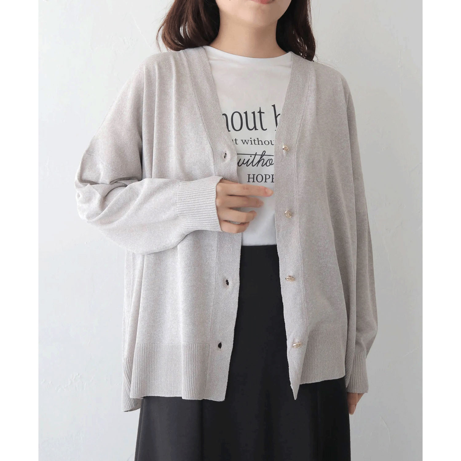 vingtrois UVカットリネンタッチカーデ - 画像2