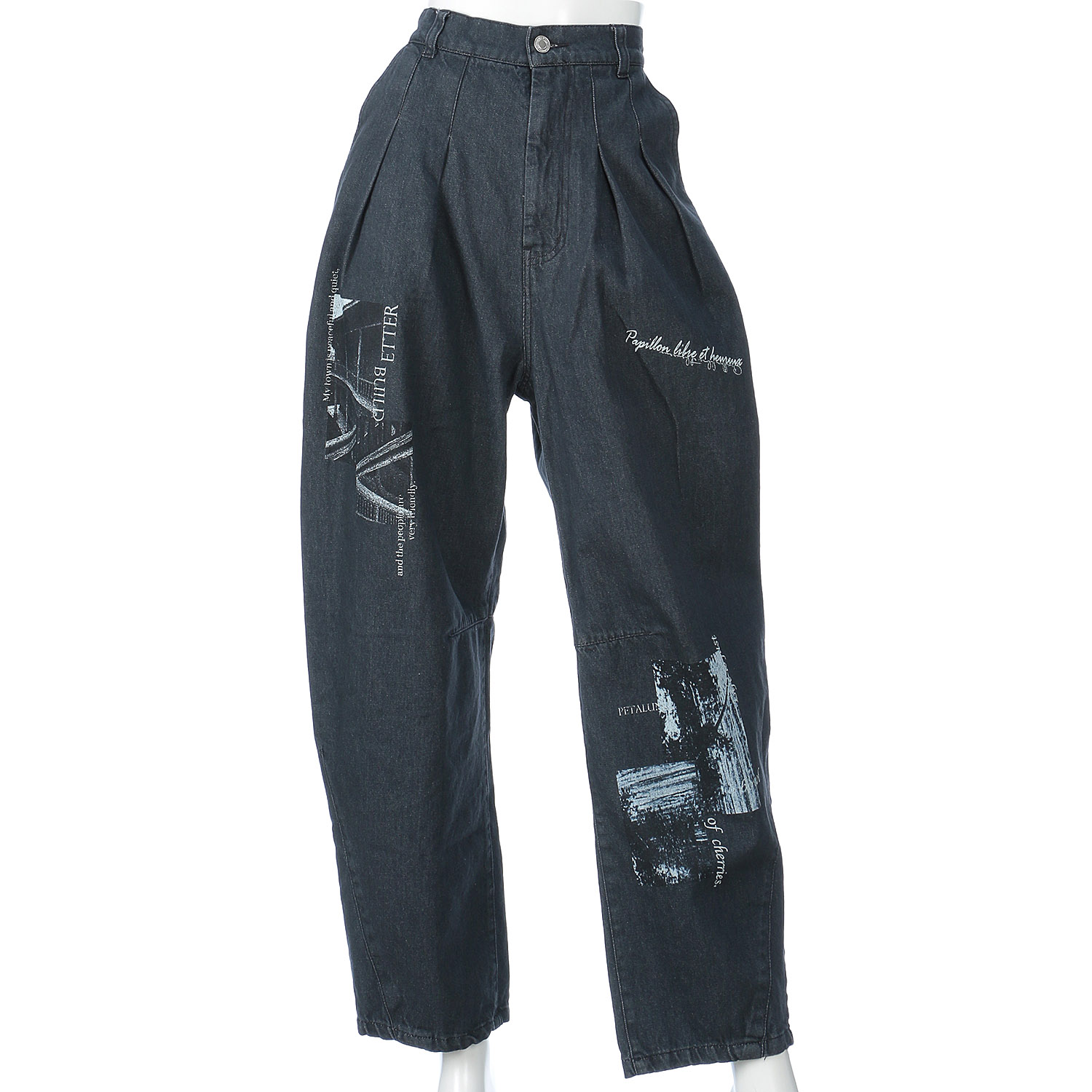 Palm Riche フォトプリントコクーンデニムパンツ - 画像2