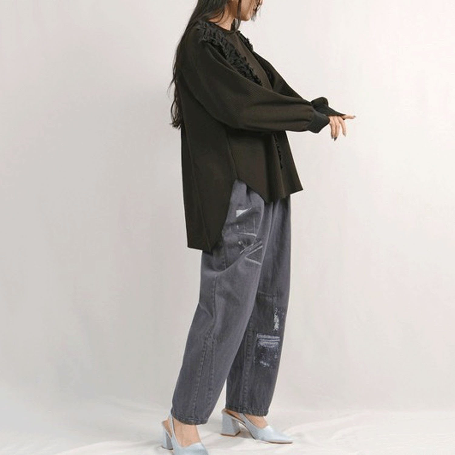 Palm Riche  ランダムフリルワッフルトップス - 画像14