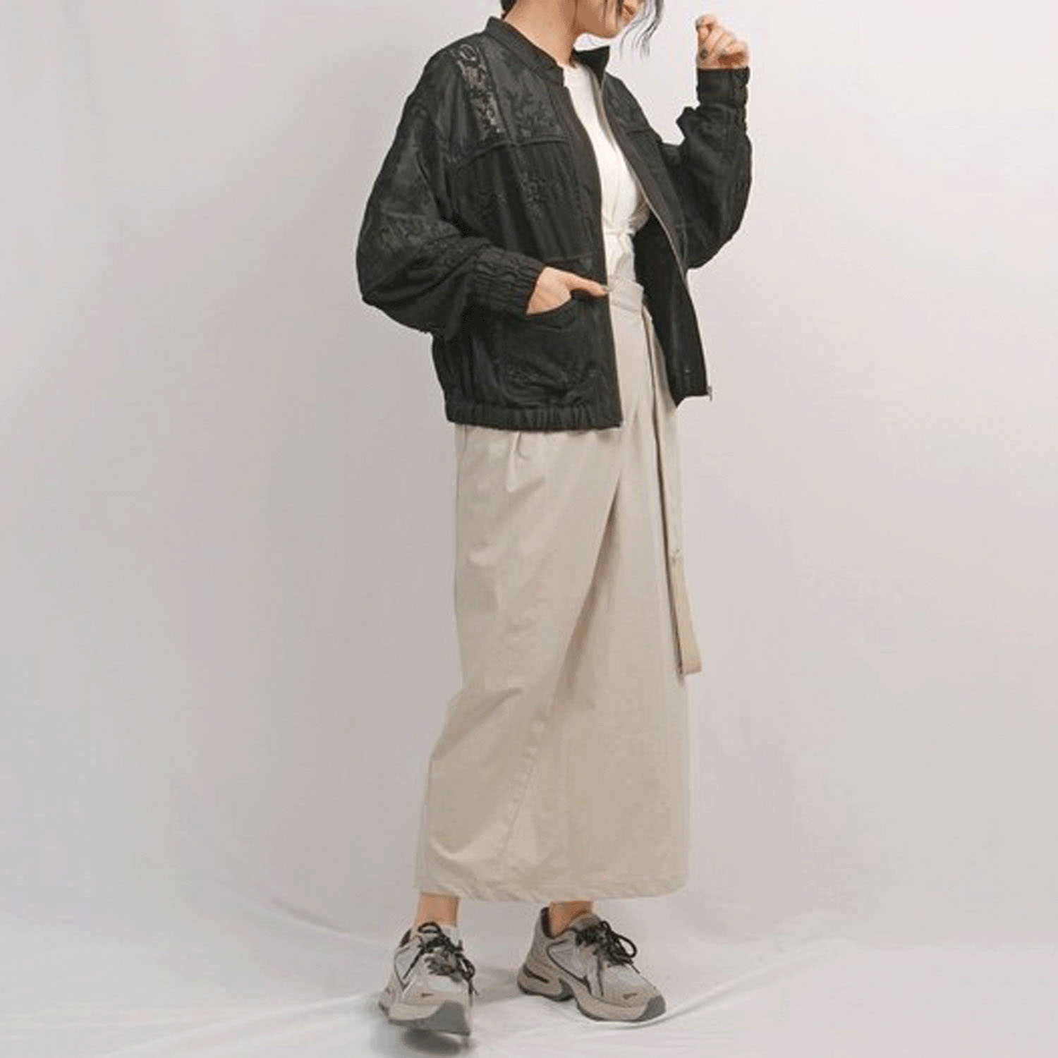 Palm Riche  パッチワークレースブルゾン - 画像14