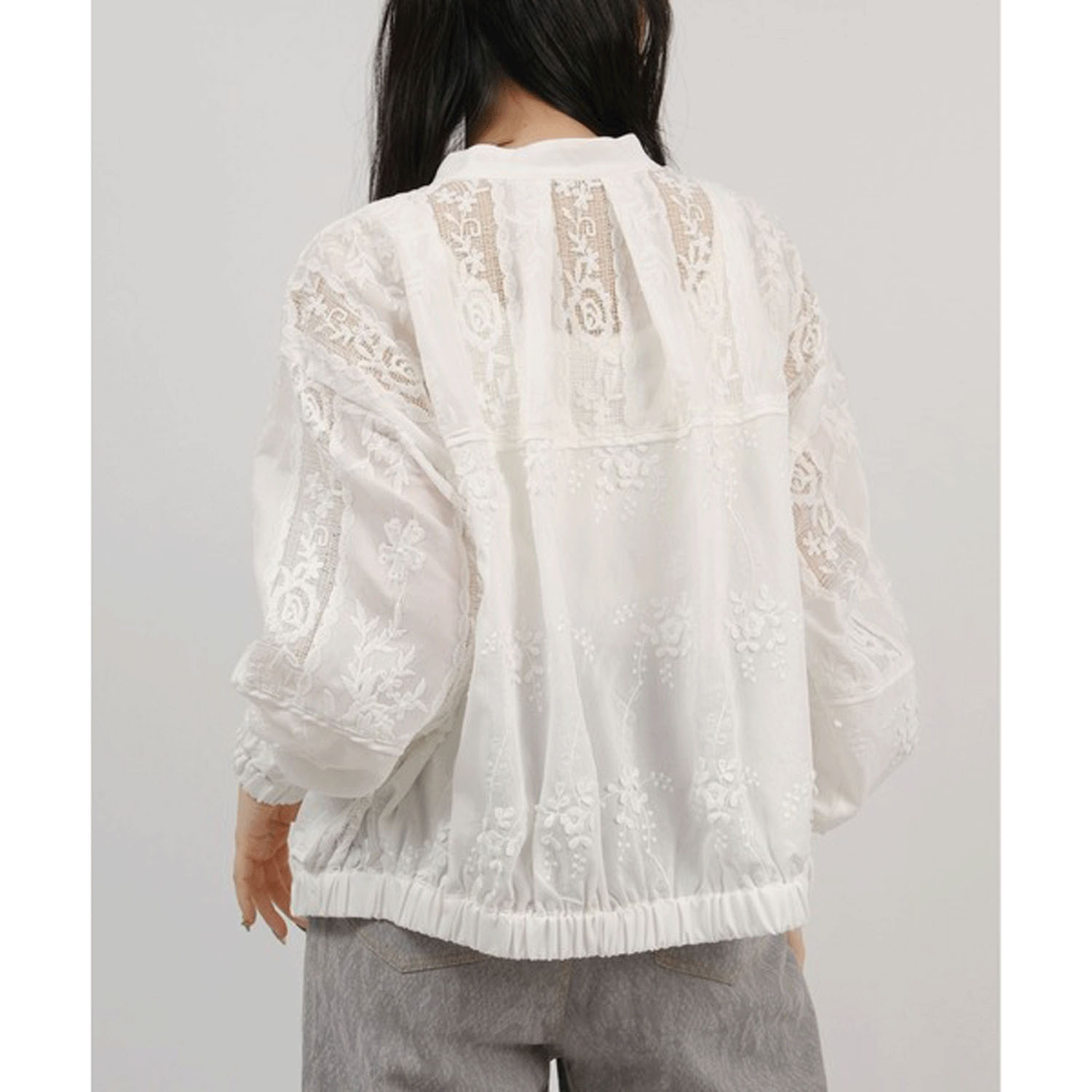 Palm Riche  パッチワークレースブルゾン - 画像5