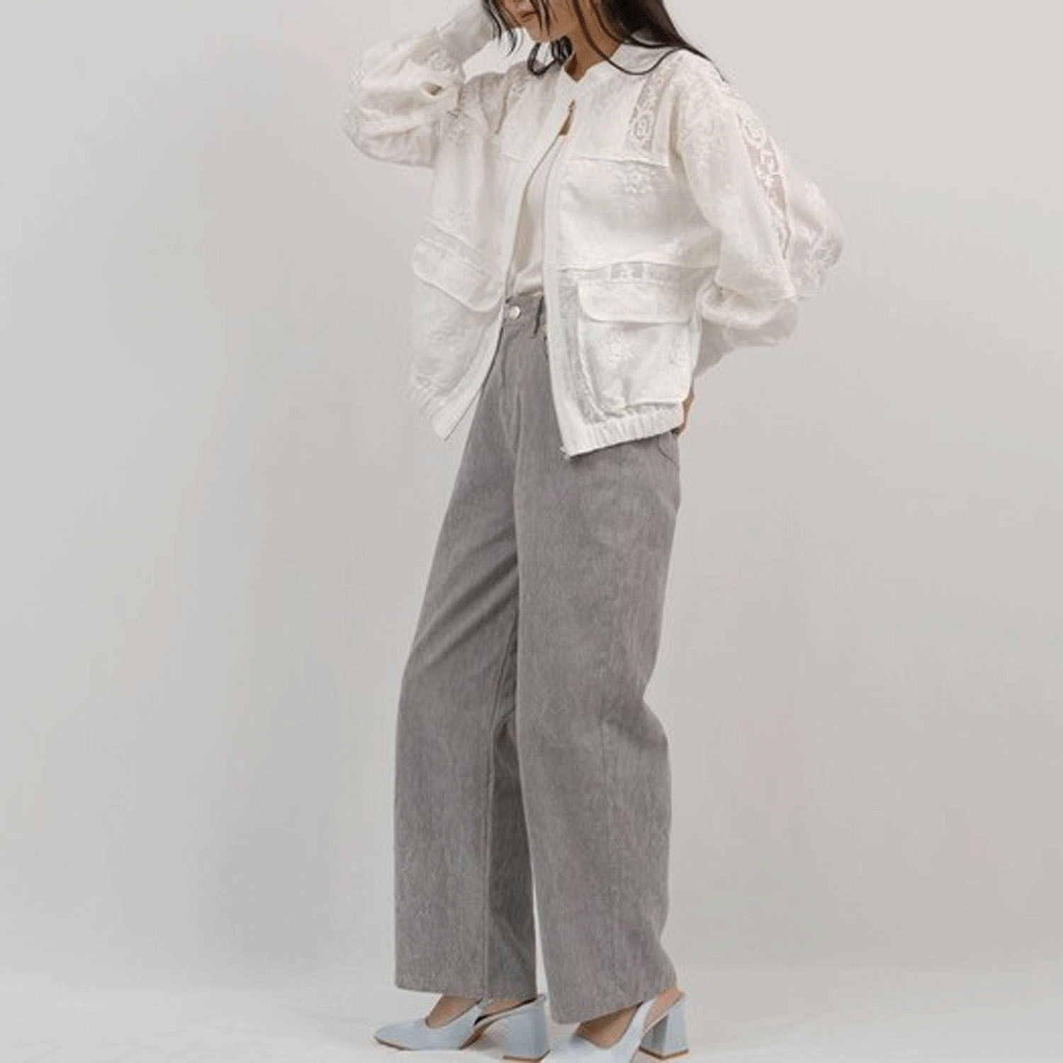 Palm Riche  パッチワークレースブルゾン - 画像7