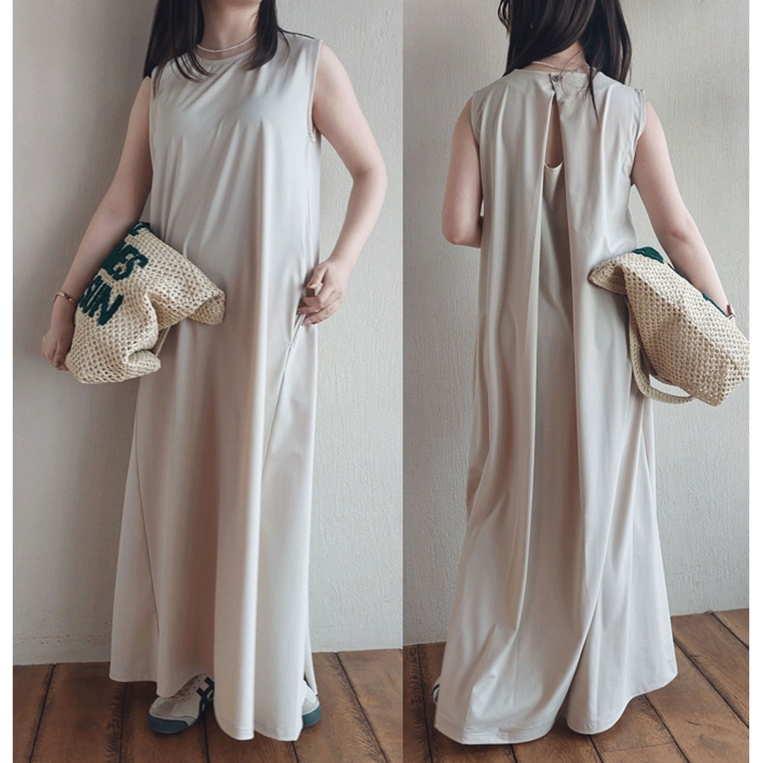 【InstaLive】ザンパ バックタックノースリーブワンピース