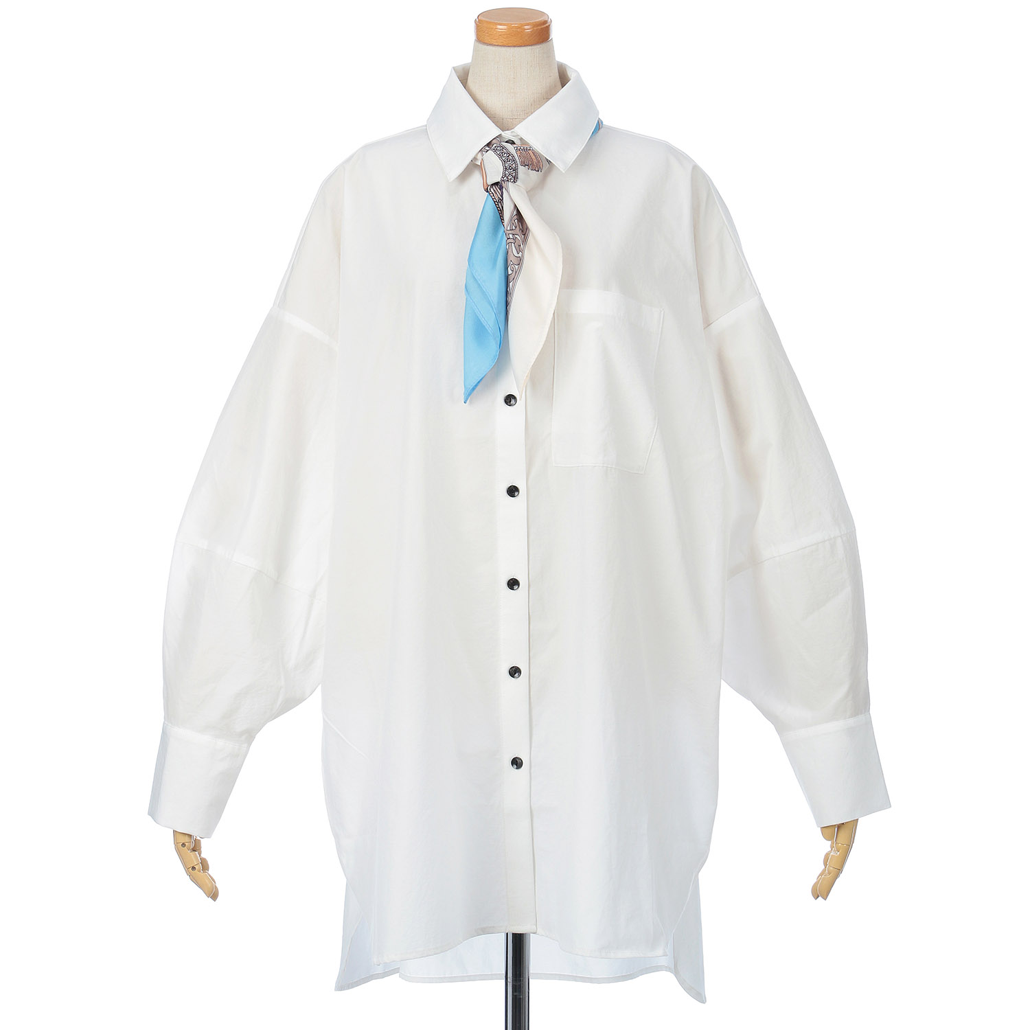 Palm Riche スカーフ付チュニックシャツ - 画像3