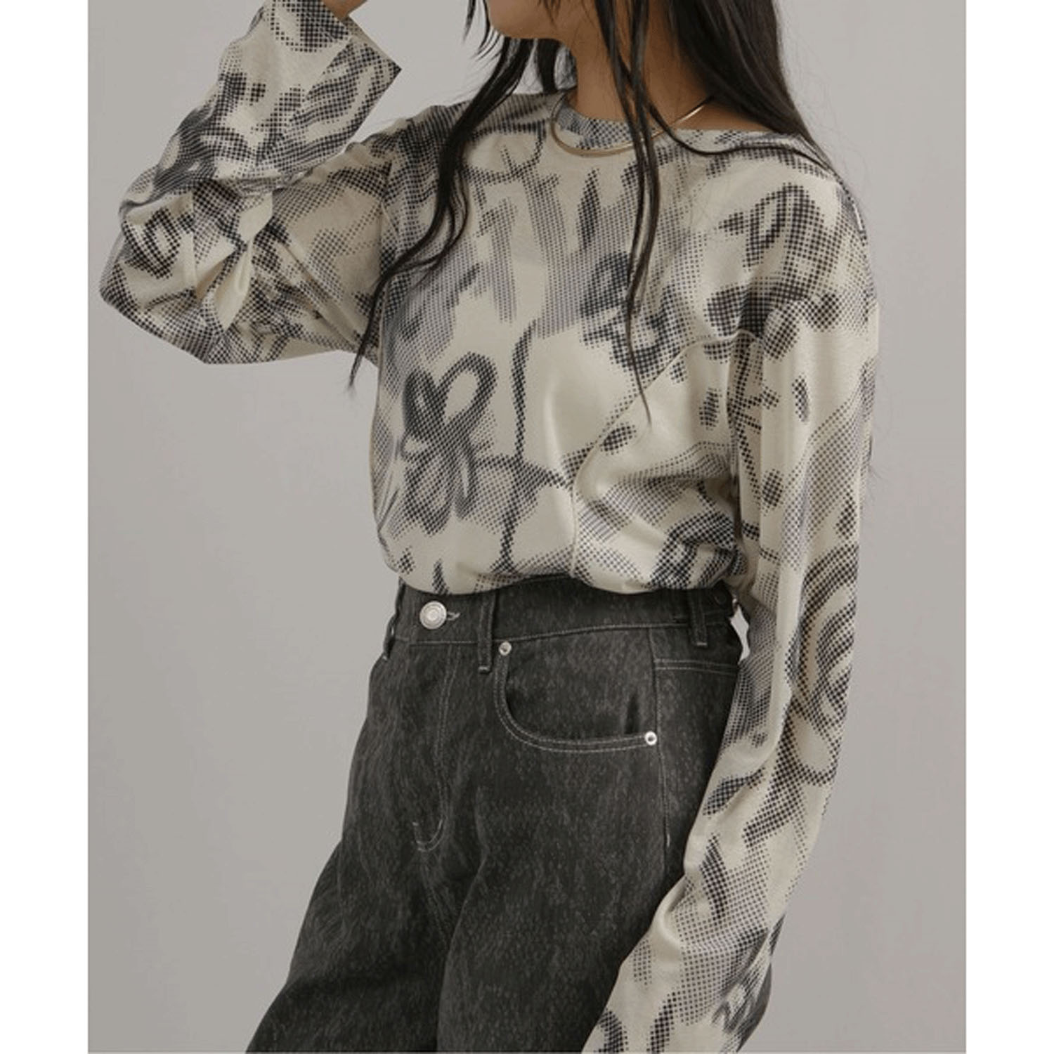 Palm Riche ドットレトロ柄シアートップス - 画像4