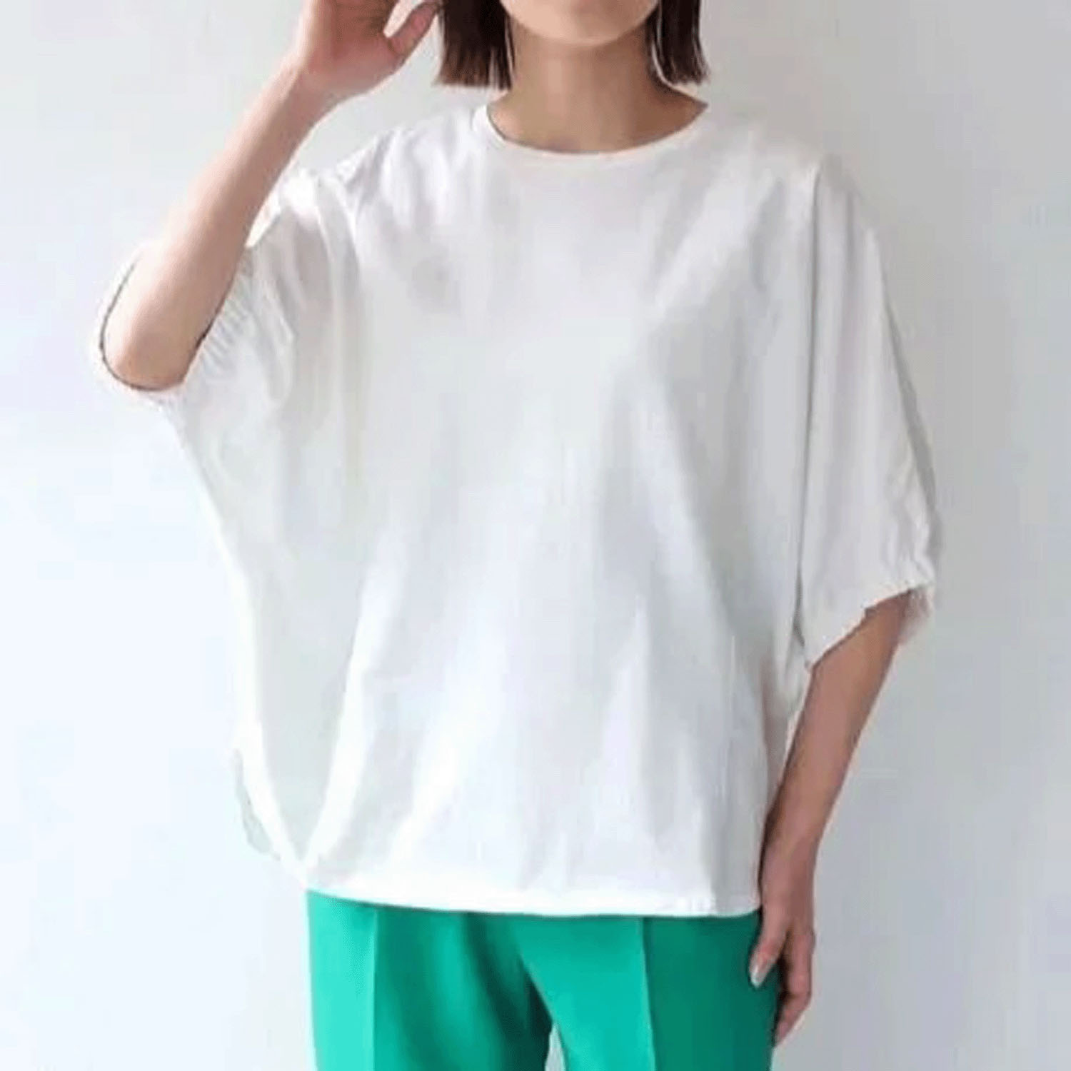 Vingtrois ドルマン袖異素材プルオーバー