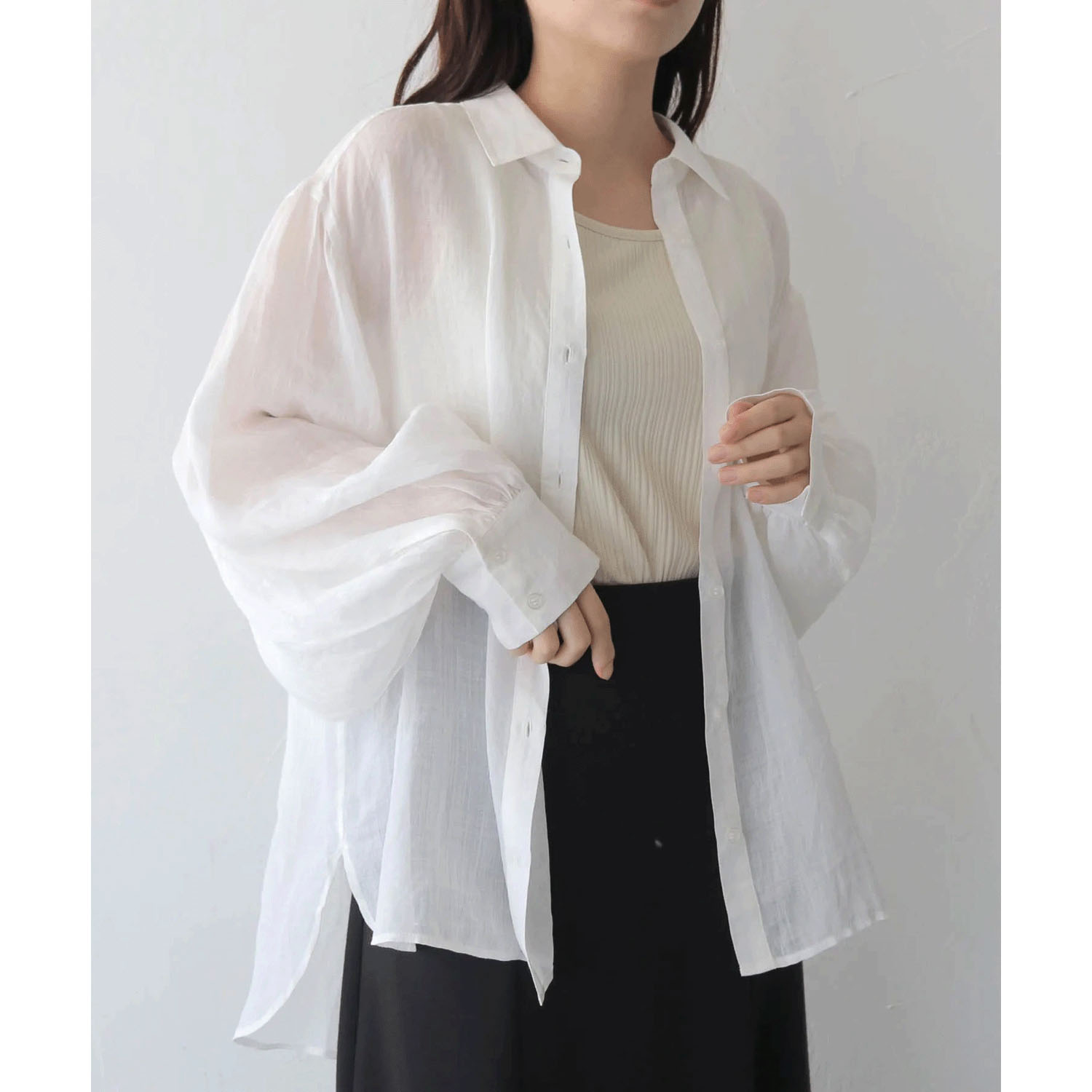 【Insta Live】vingtrois リネン袖ボリュームシャツ - 画像3