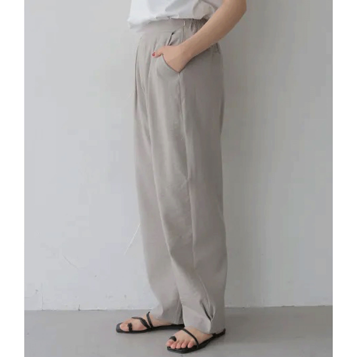 【Insta Live】【動画あり】Vingtrois リネンタッチカーブパンツ - 画像5