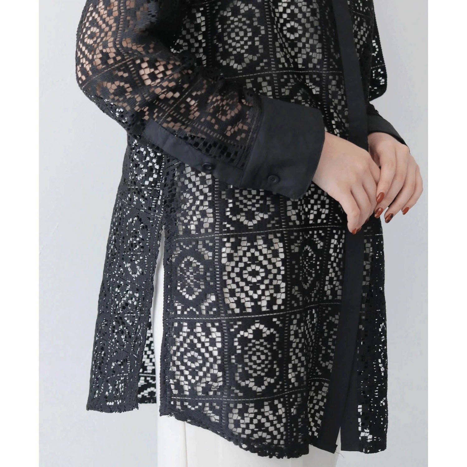 vingtrois スクエアレースシャツ - 画像9