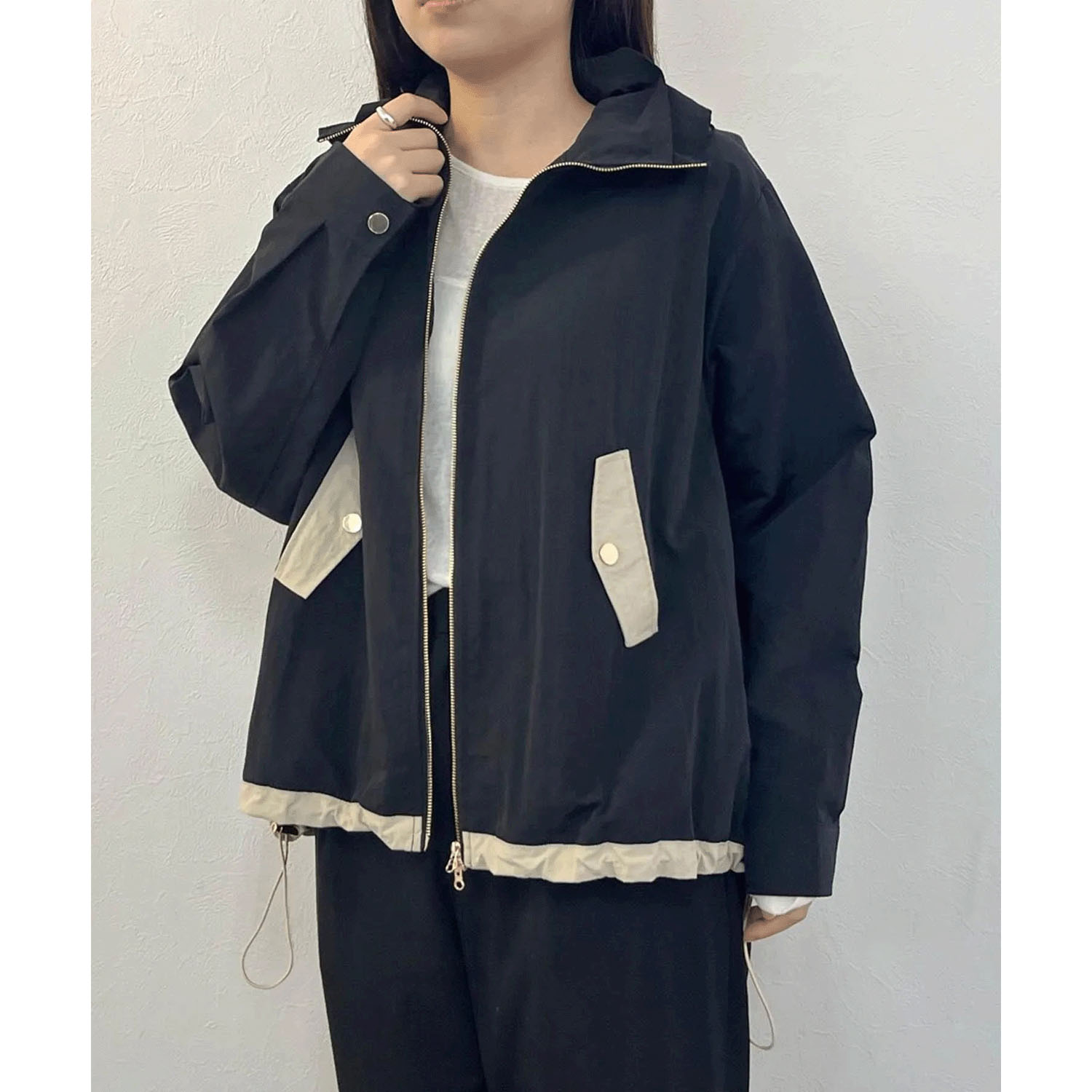 vingtrois ボリュームネック配色ブルゾン - 画像2