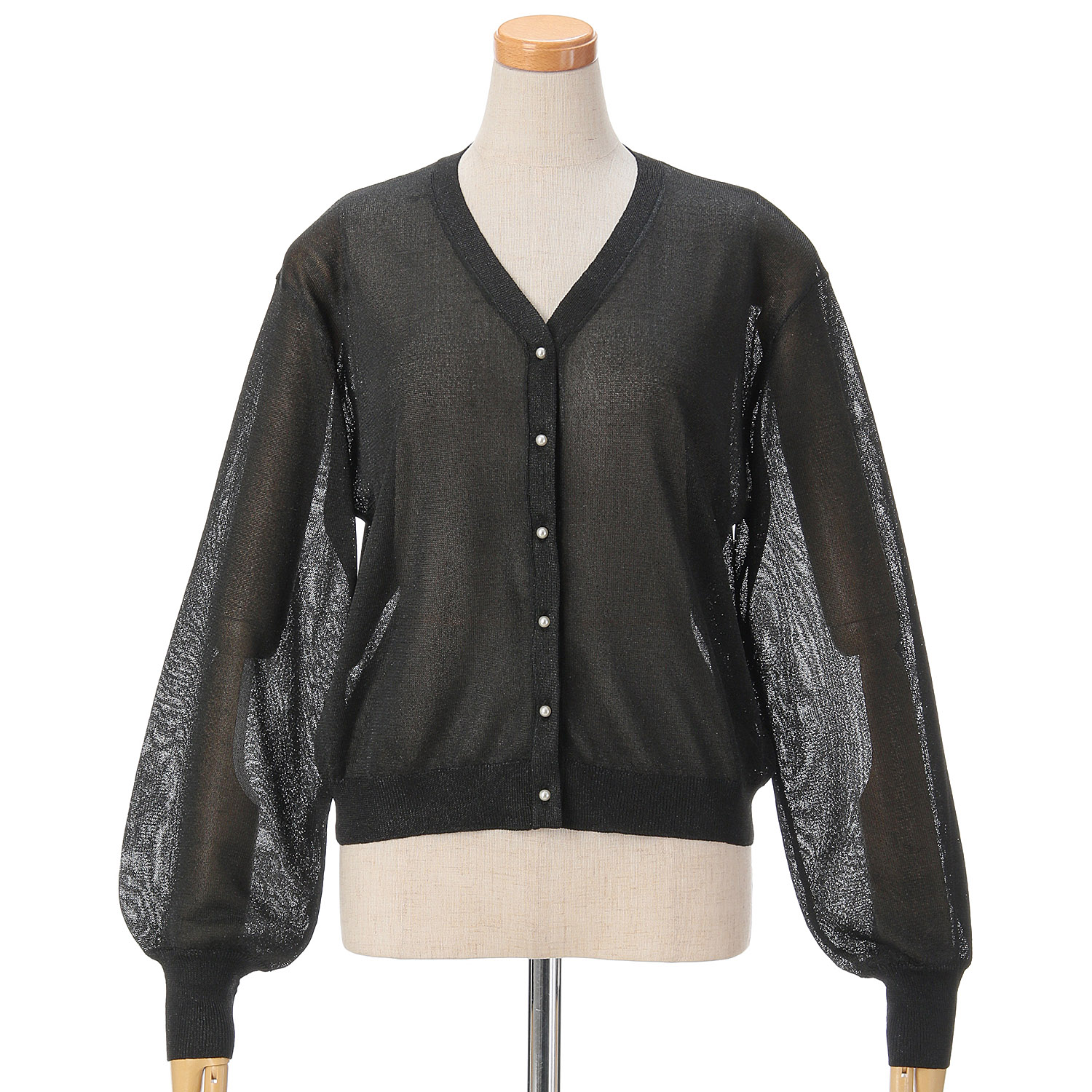 vingtrois Vネックシアーカーデ - 画像2