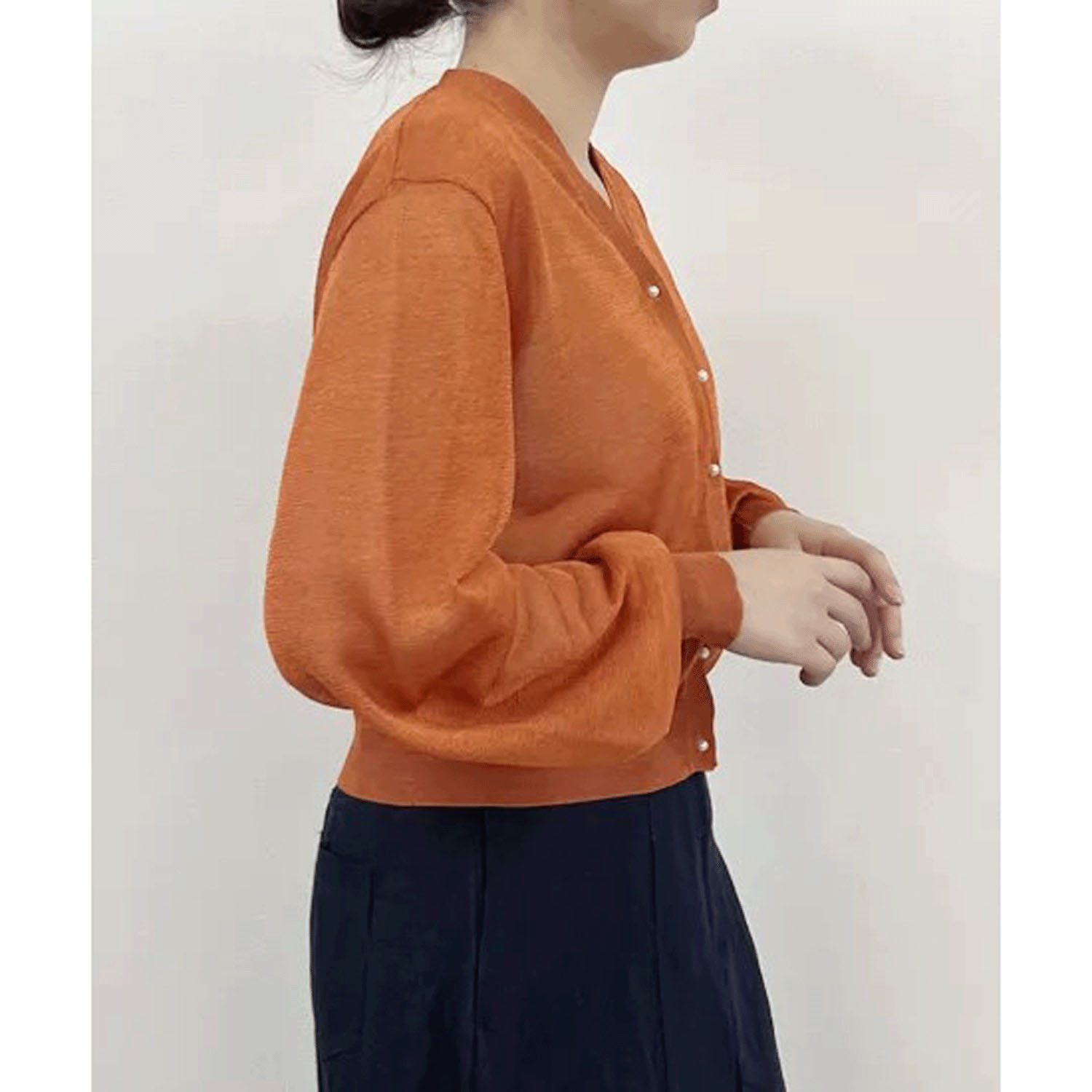 vingtrois Vネックシアーカーデ - 画像5