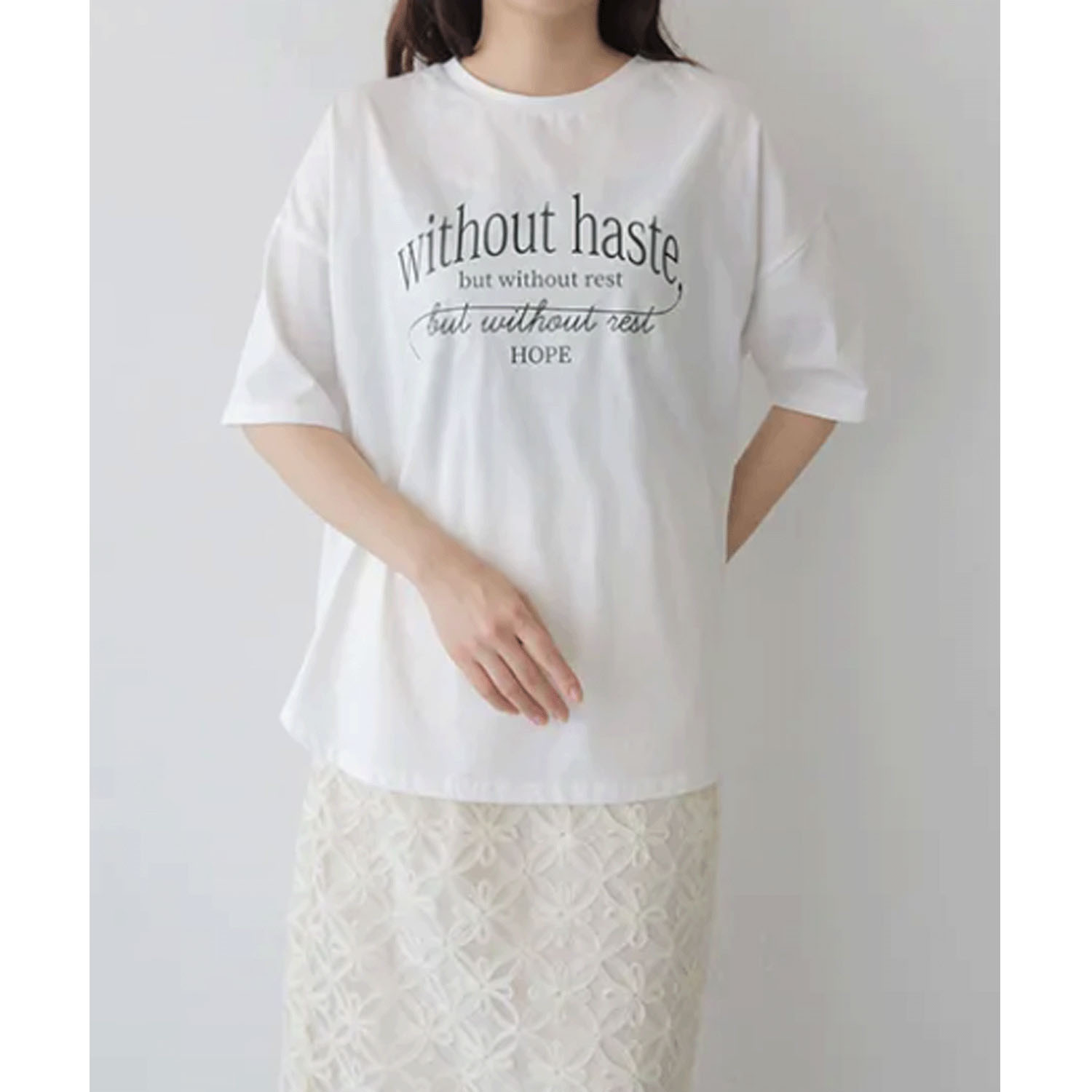 【Insta Live】vingtroisドライタッチコットンカーブロゴTシャツ - 画像2