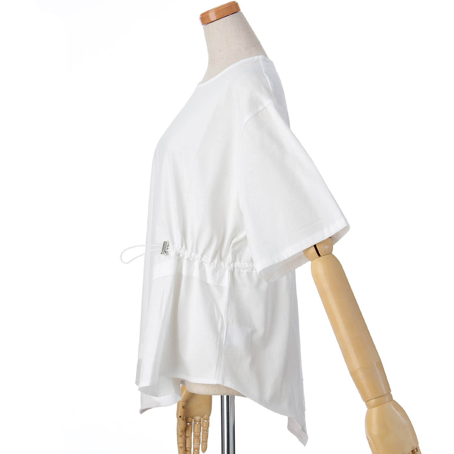 【Insta Live】vingtrois ドライタッチコットンアシメドロストTシャツ - 画像5